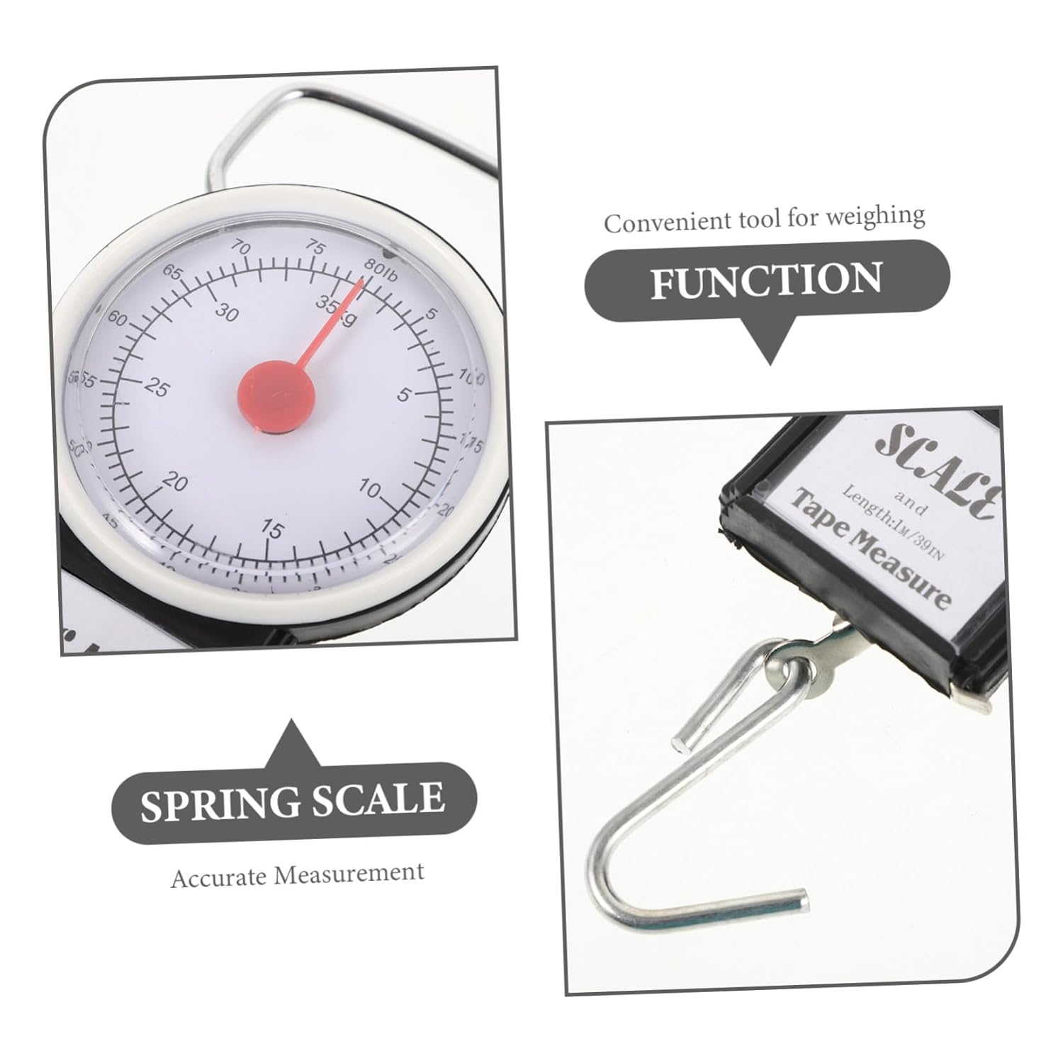 Ciieeo Portable Luggage Scale Capacity Spring Hook Handheld Weighing Tool for Travel and Fishing Accurate Weight Measurement Compact Design image number 3