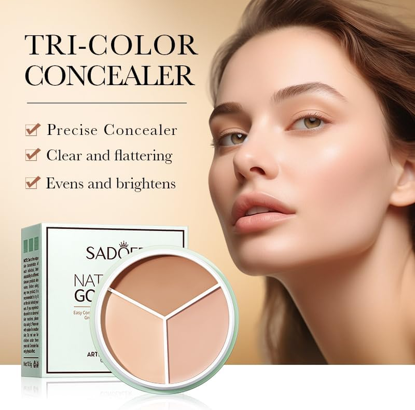 Tri-Color Concealer Palette, Natural Coverage, Precise Skin Tone Matching, Easy Application image number 6