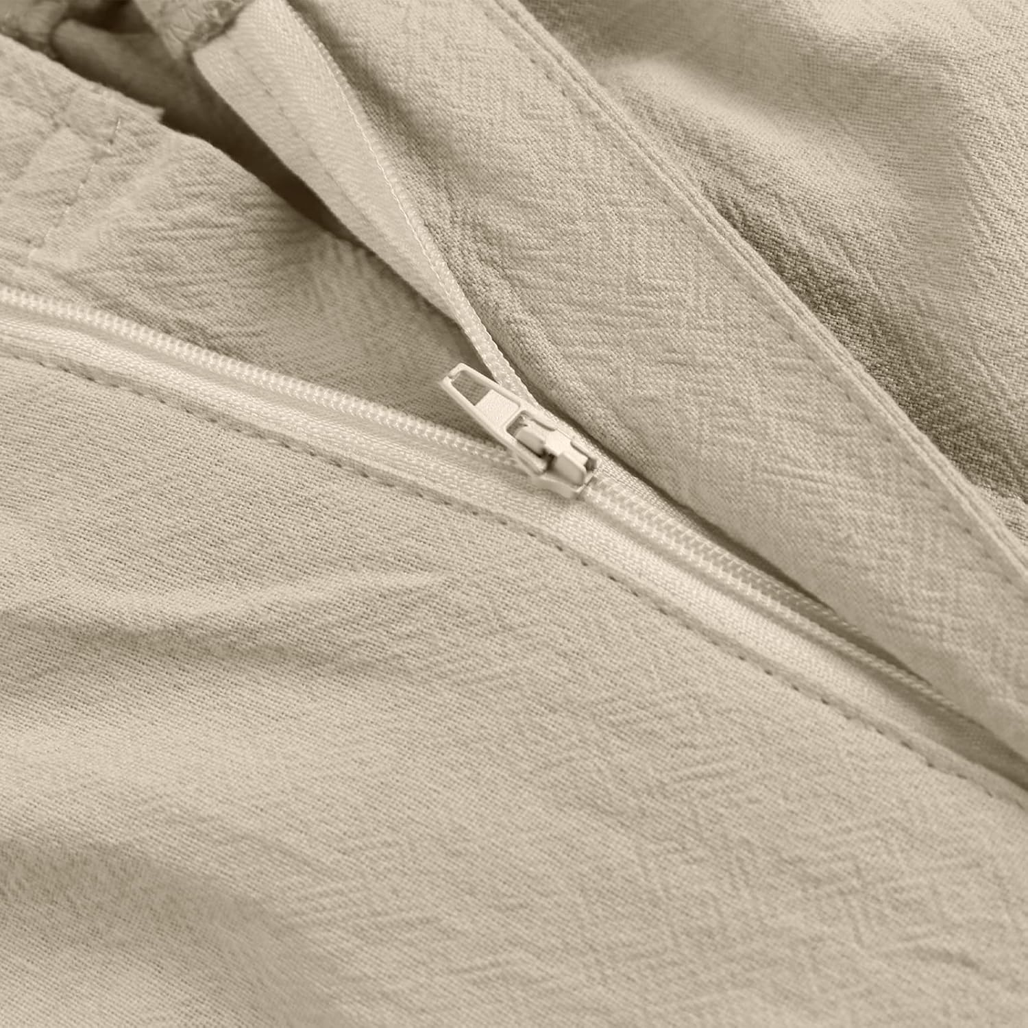 NANAMEEI Drawstring Yoga Beach Trousers Cotton Linen Casual Pants Casual Trousers Khaki M image number 3