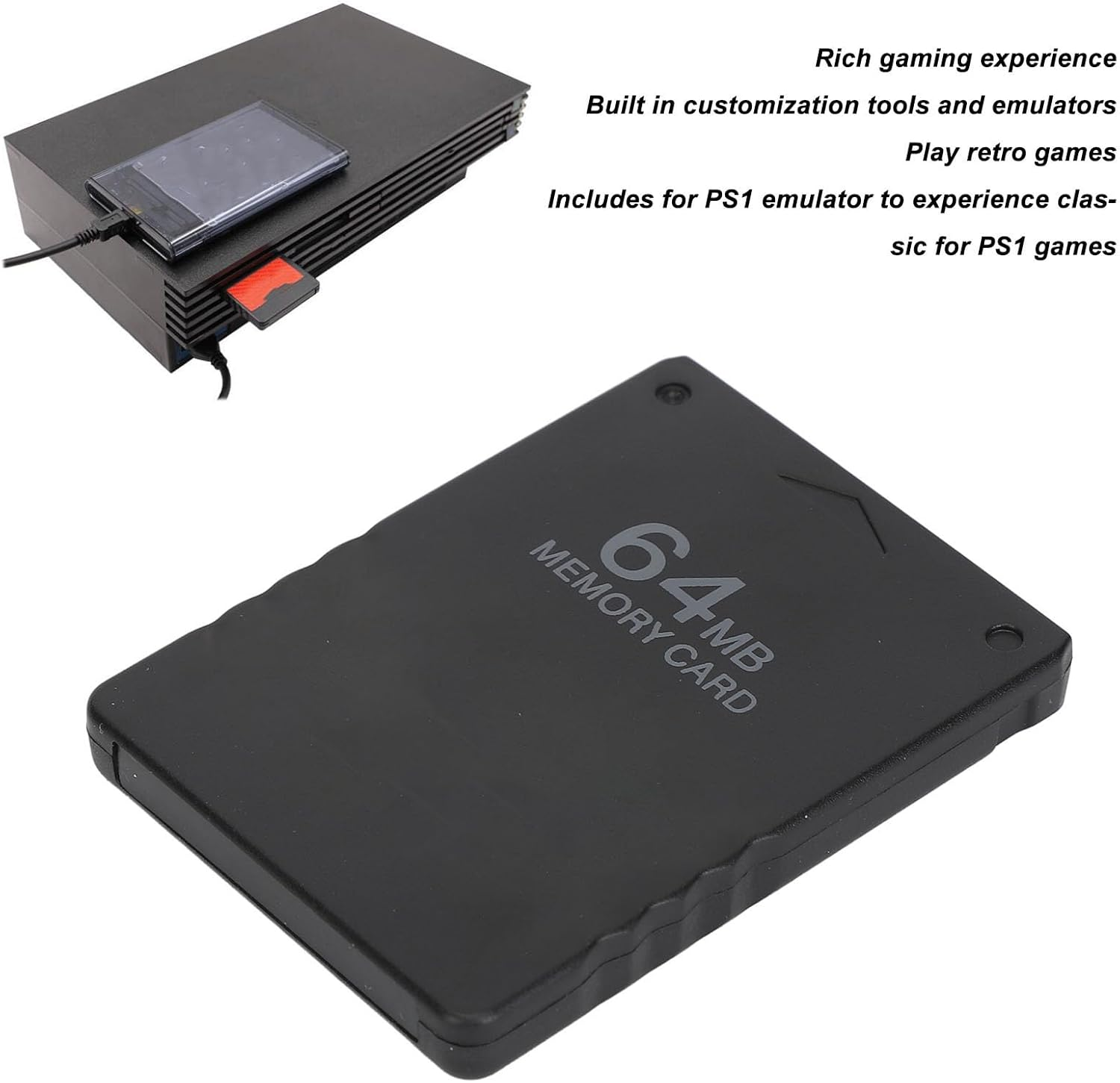 Memory Card Compatible for PS1, 64MB Portable Game Start Card with USB, Plug and Play image number 6
