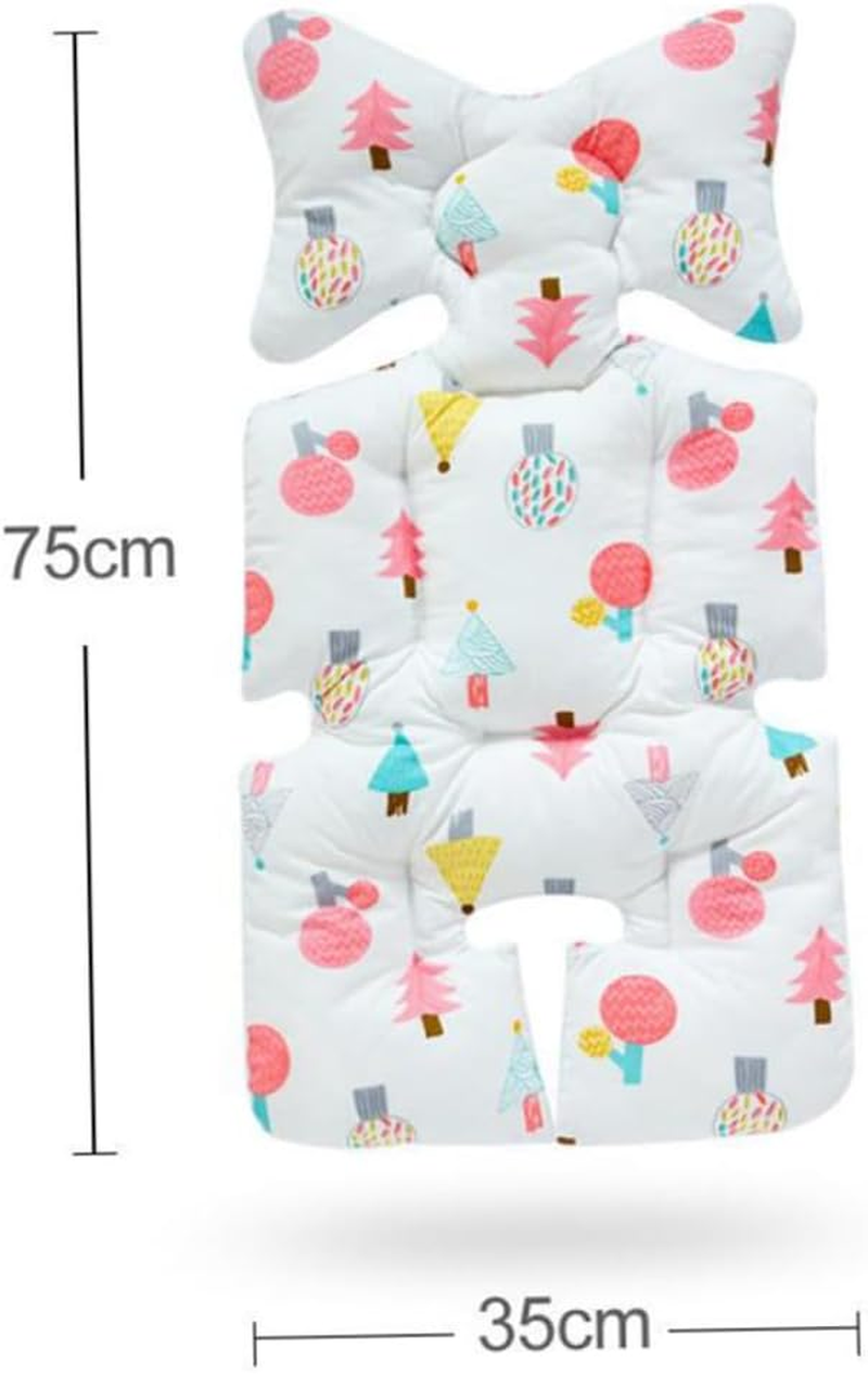 Breathable Stroller Cart Mat Cushion with Head and Body Support Thickened Seat Pad for Pushchair and Dining Chair Soft Cotton Protector for Travel and Outdoor Use image number 6