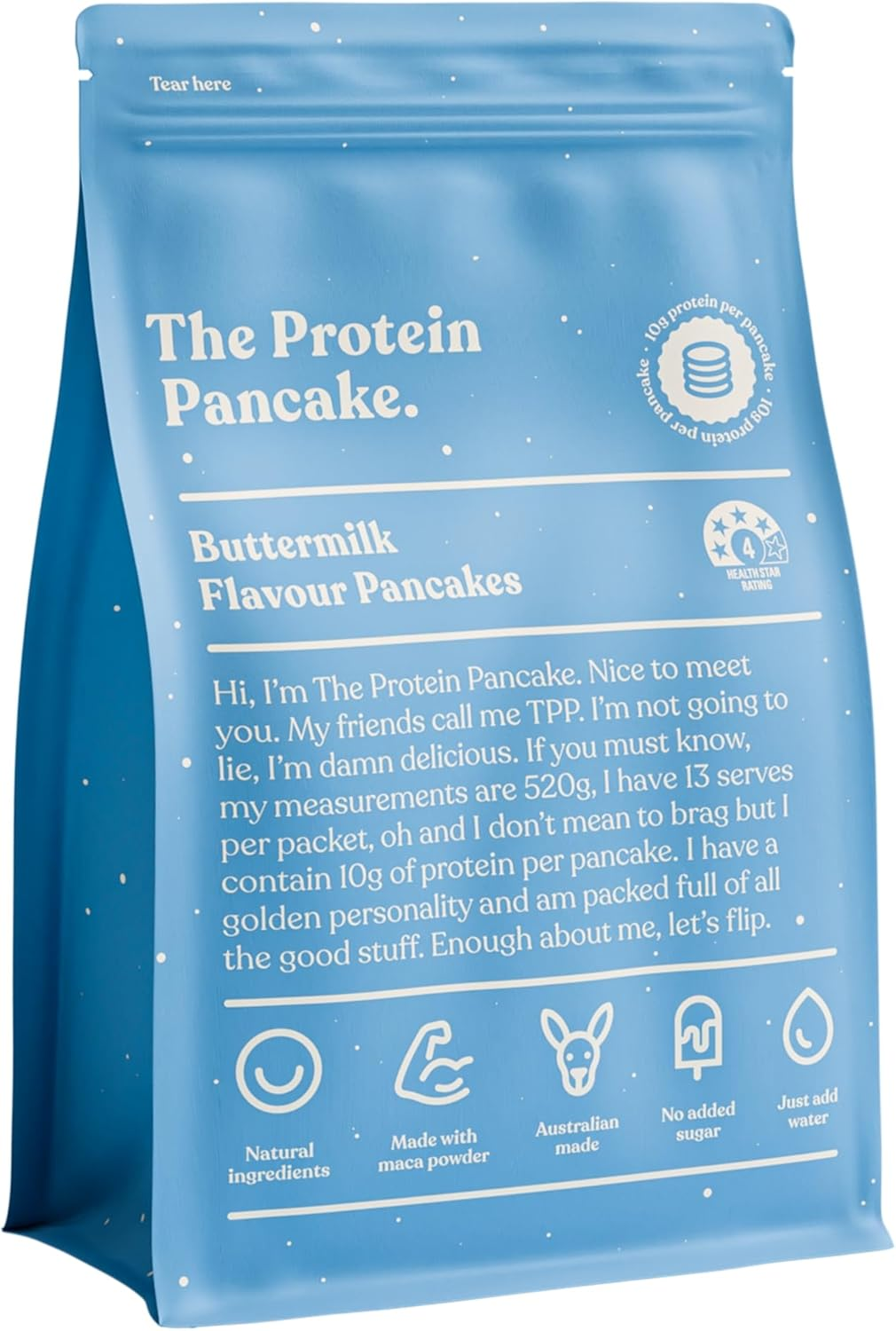 Protein Pancake Mix &ndash; Buttermilk Flavour | 500G Bag | High Protein, No Added Sugar, Just Add Water image number 4