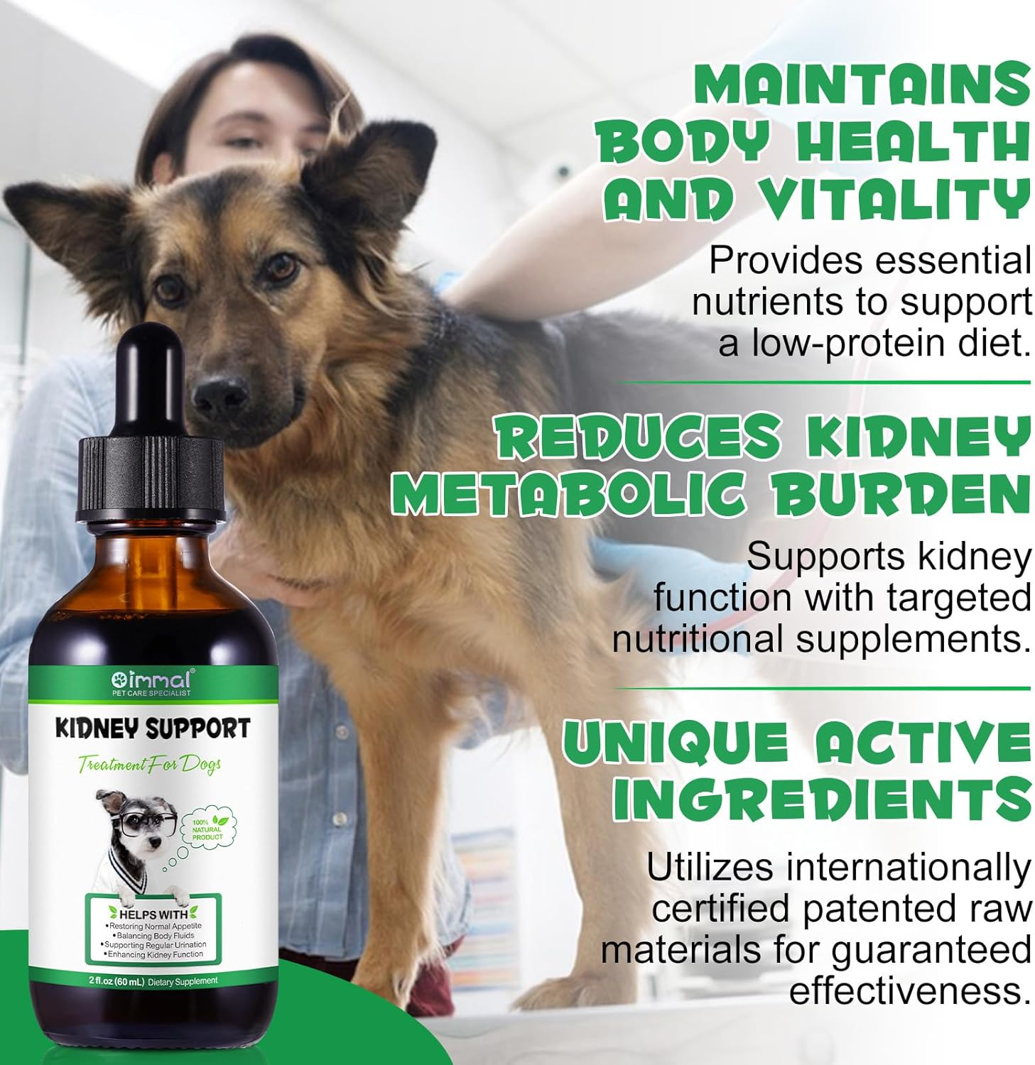Kidney Support for Dogs, Pet Kidney Support Supplement, Herbal Kidney Care Drops, Healthy Kidney Function, Restoring Normal Appetite 2 Oz image number 4