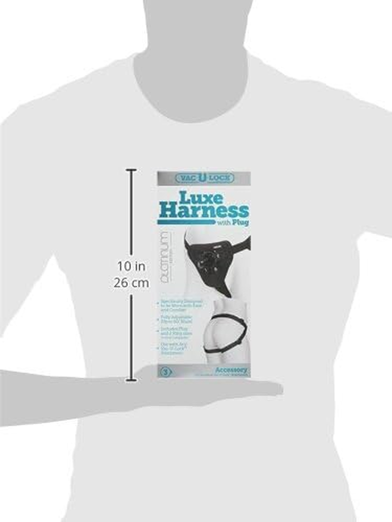 Doc Johnson Vac-U-Lock Platinum - Luxe Harness with Vac-U-Lock Plug and 3 Different Sized O-Rings - Compatible with O-Ring and Vac-U-Lock Dildos - Accommodates Up-To 69" Waist image number 4