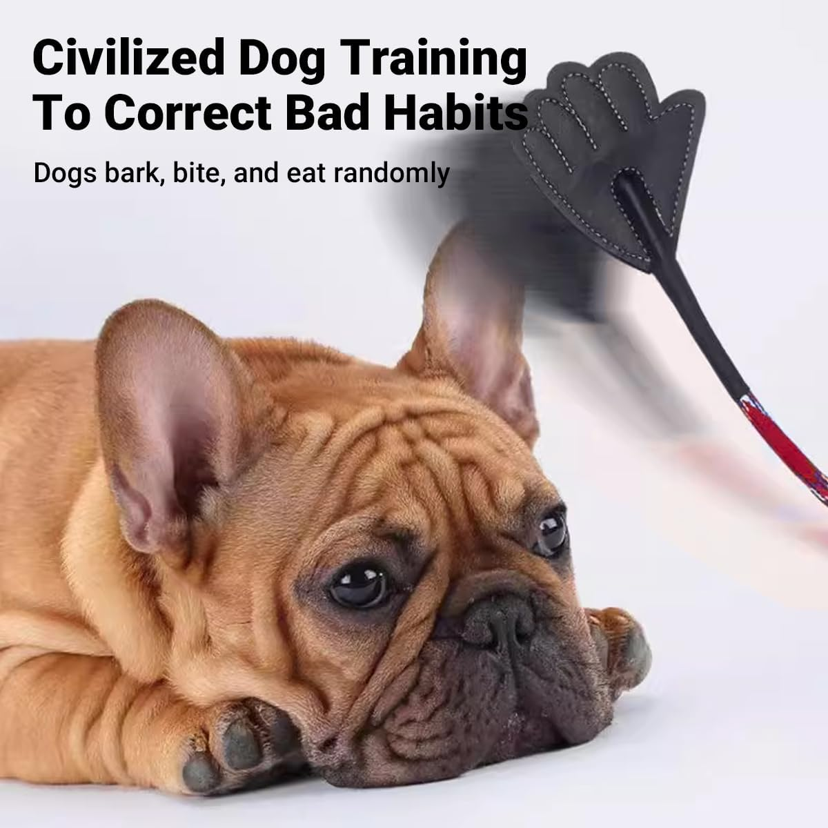 AIMALL Gentle Training Dog Stick, Durable Silicone Dog Training Wand, 16.92In Elastic Training Tool for Dogs, Comfortable Handle, Black and Red image number 2