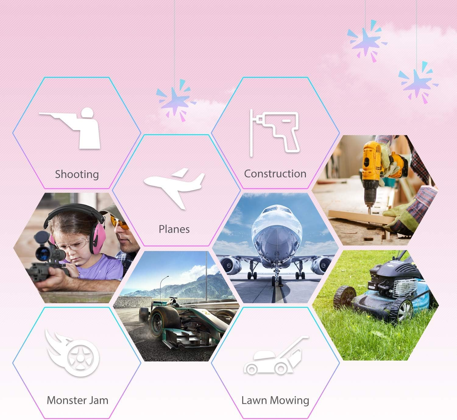 Dr.Meter Ear Muffs for Noise Reduction 27NRR Noise Cancelling Headphones for Kids with Adjustable Head Band, EM100 Hearing Protection Earmuffs for Football Game, Concerts, Air Shows, Fireworks image number 4