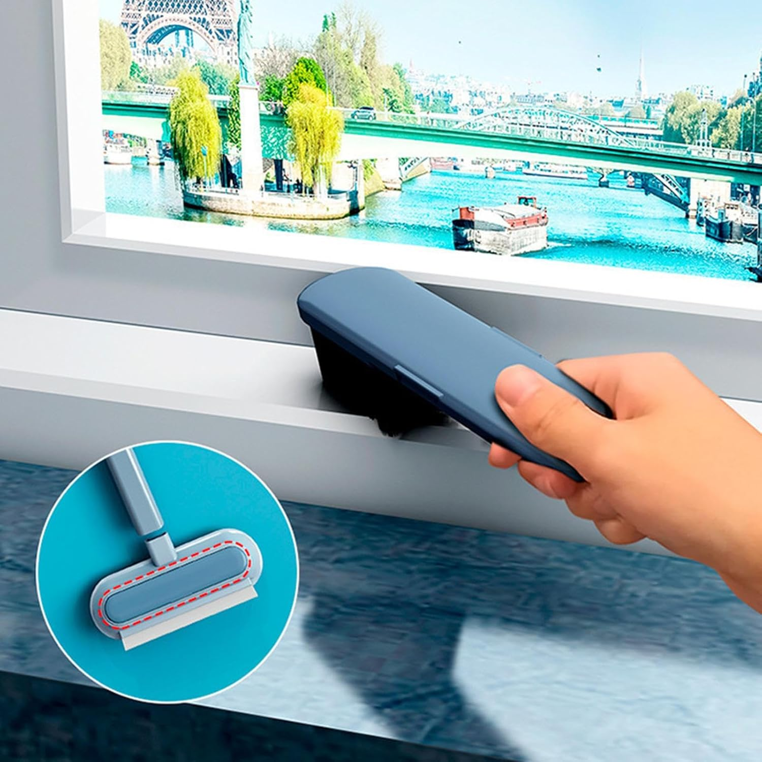 Multifunctional Pet Hair Removal Brush, Double-Sided Wet and Dry Screen Brush, Dog Hair Removal Tool, Washable & Portable, Home Cleaning Brush for Clothing, Couches, Shoes, Glass, Carpets image number 6