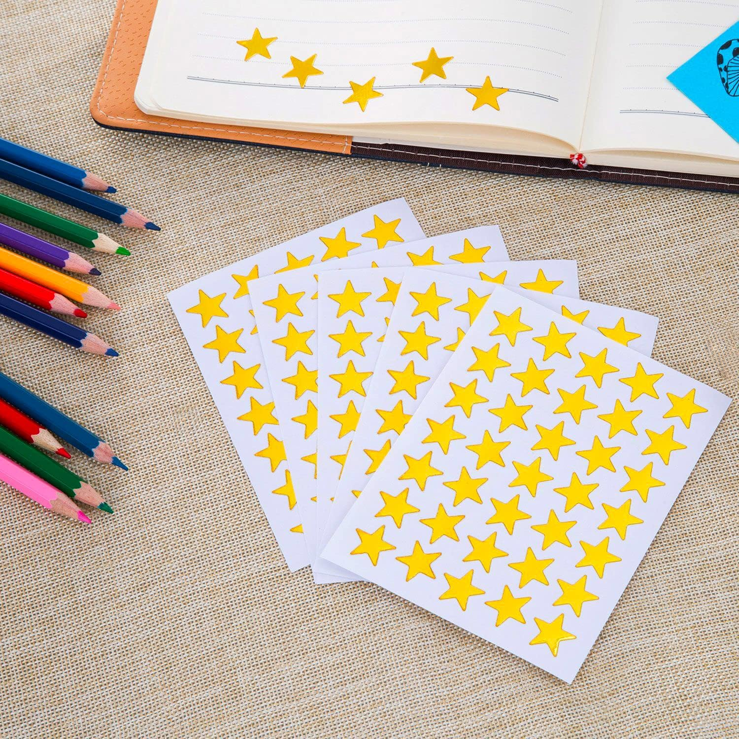 Kenkio 8270 Count Colorful Star Stickers Self-Adhesive Stickers Stars Labels image number 4