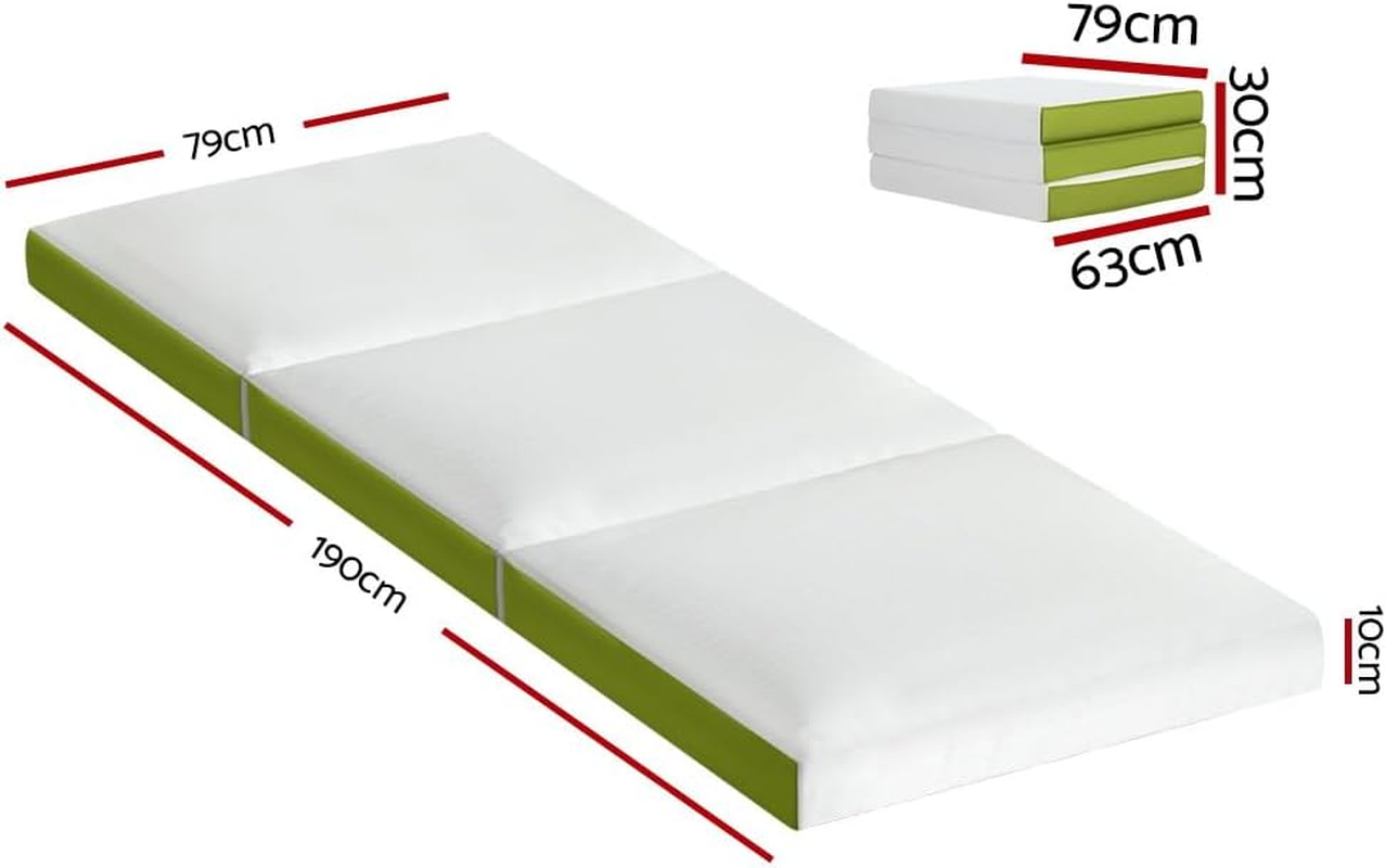 Giselle Bedding Foldable Mattress 190 X 79 X 10Cm Folding Cushion Covers Camping Floor Mat Portable Travel Sleeping, Sofa Bed Pad Home Office, Mesh Fabric Single image number 1