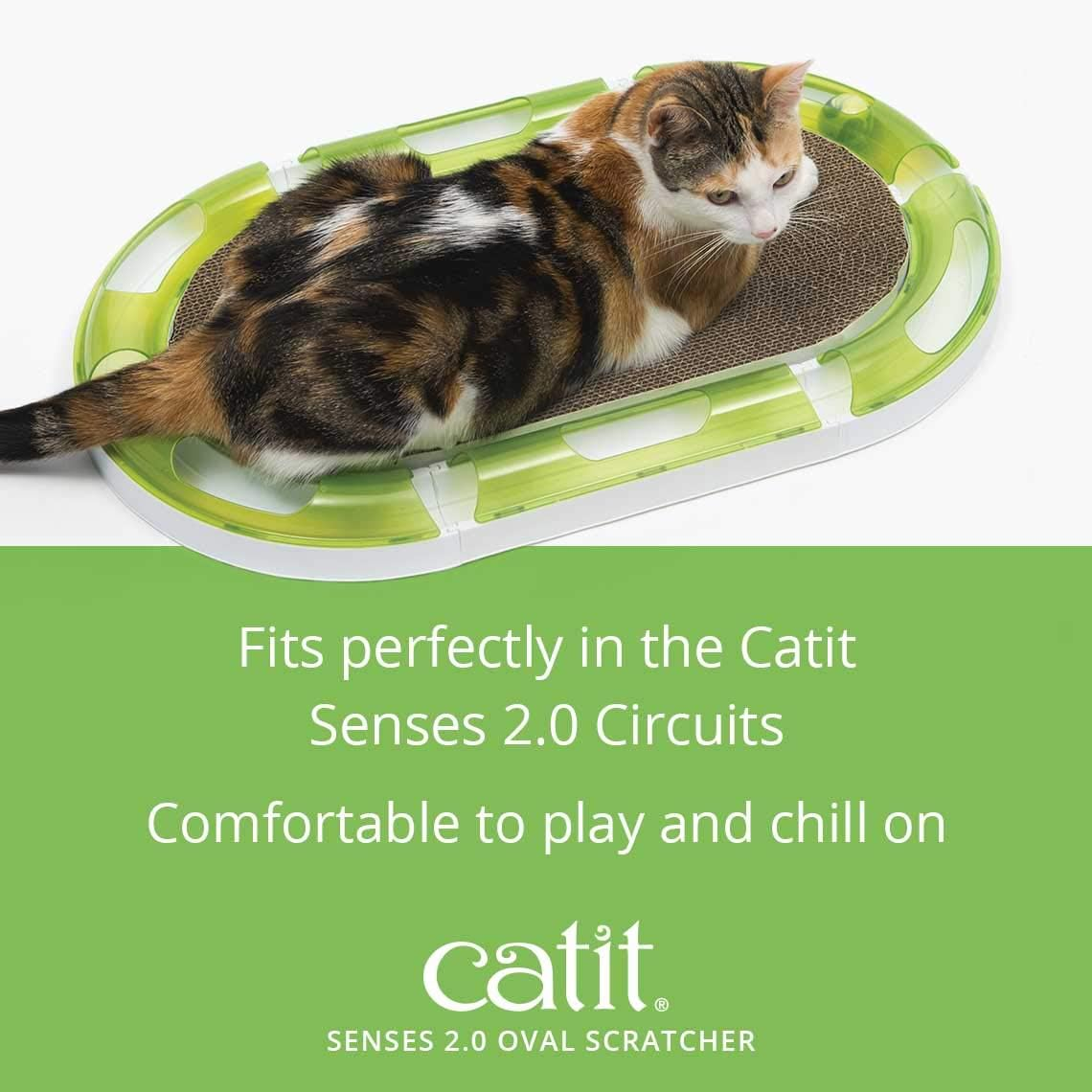 Catit Senses 2.0 Oval Cat Scratcher, Interactive Cat Toys image number 1