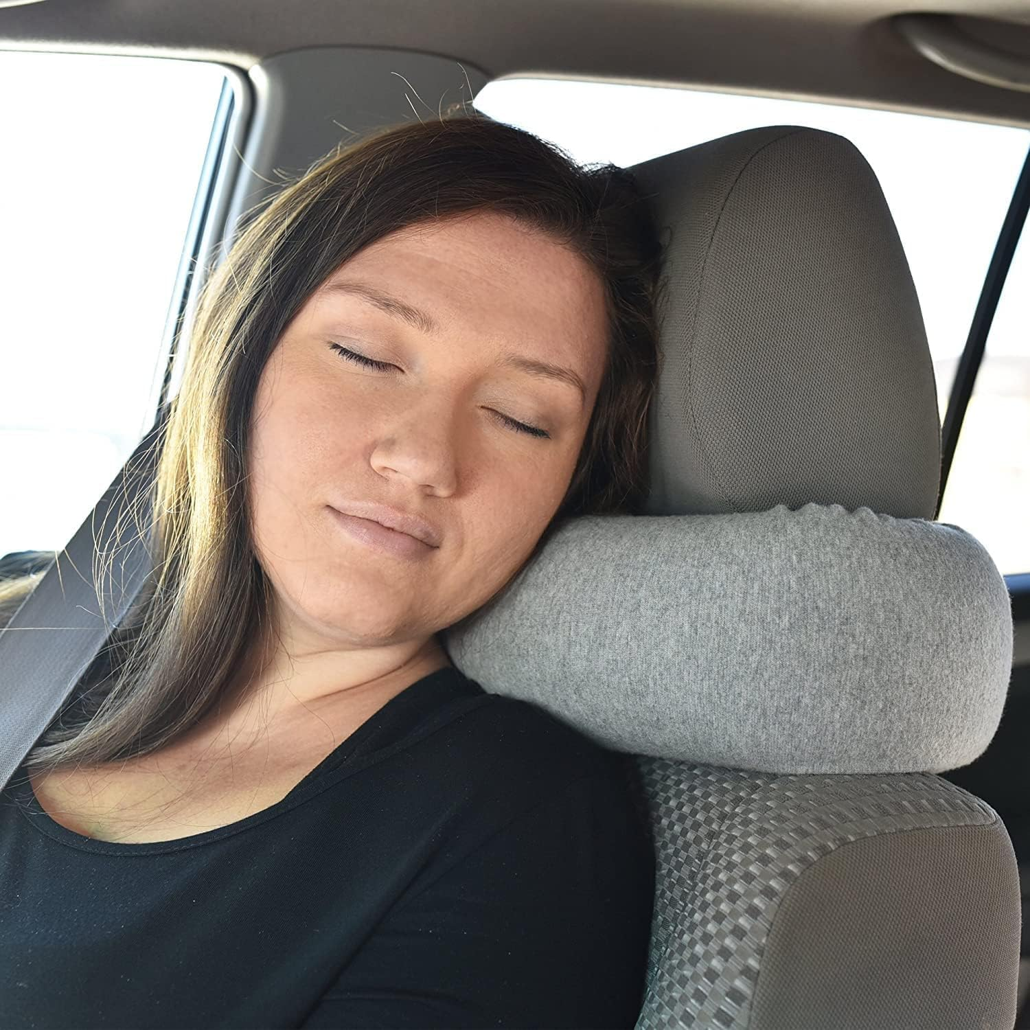 Twist Memory Foam Travel Pillow Adjustable Bendable Roll Pillow for Neck Chin Lumbar and Leg Support Traveling on Airplane Bus Train Home for Side Stomach and Back Sleepers image number 4