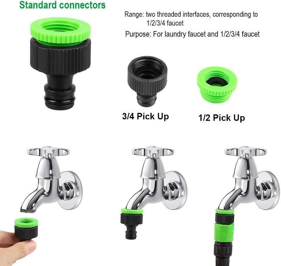 Flexible Garden Hose, Flexible Hose, Extendable 8 Spray Functions, Quick Adapter and Wall Mounted Car Wash and Pet Bathing (Green, 22.5 M) - Green, 22.5 M image number 3