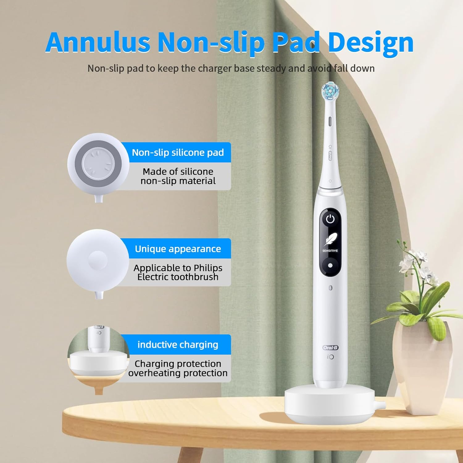 Charger for Oral B Io Series 7/8/9 Electric Toothbrush, Magnetic Charging Base Compatible with Oral B Io7 Io8 Io9 Electric Toothbrush, 3768 Type image number 1