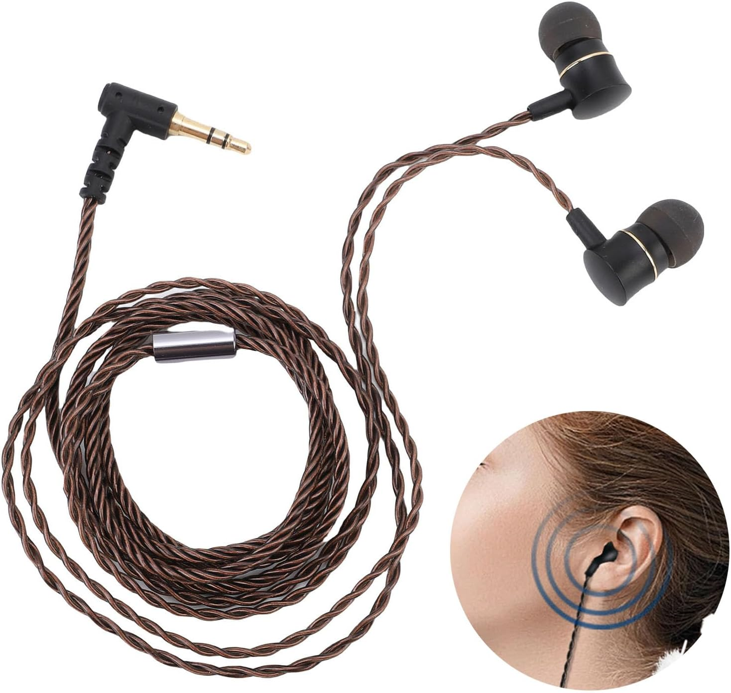 Wisoqu Wired IEM Earbuds, 3.5Mm Gold Plated Hifi In-Ear Headphones, for Music, Calls, and Daily Use image number 4