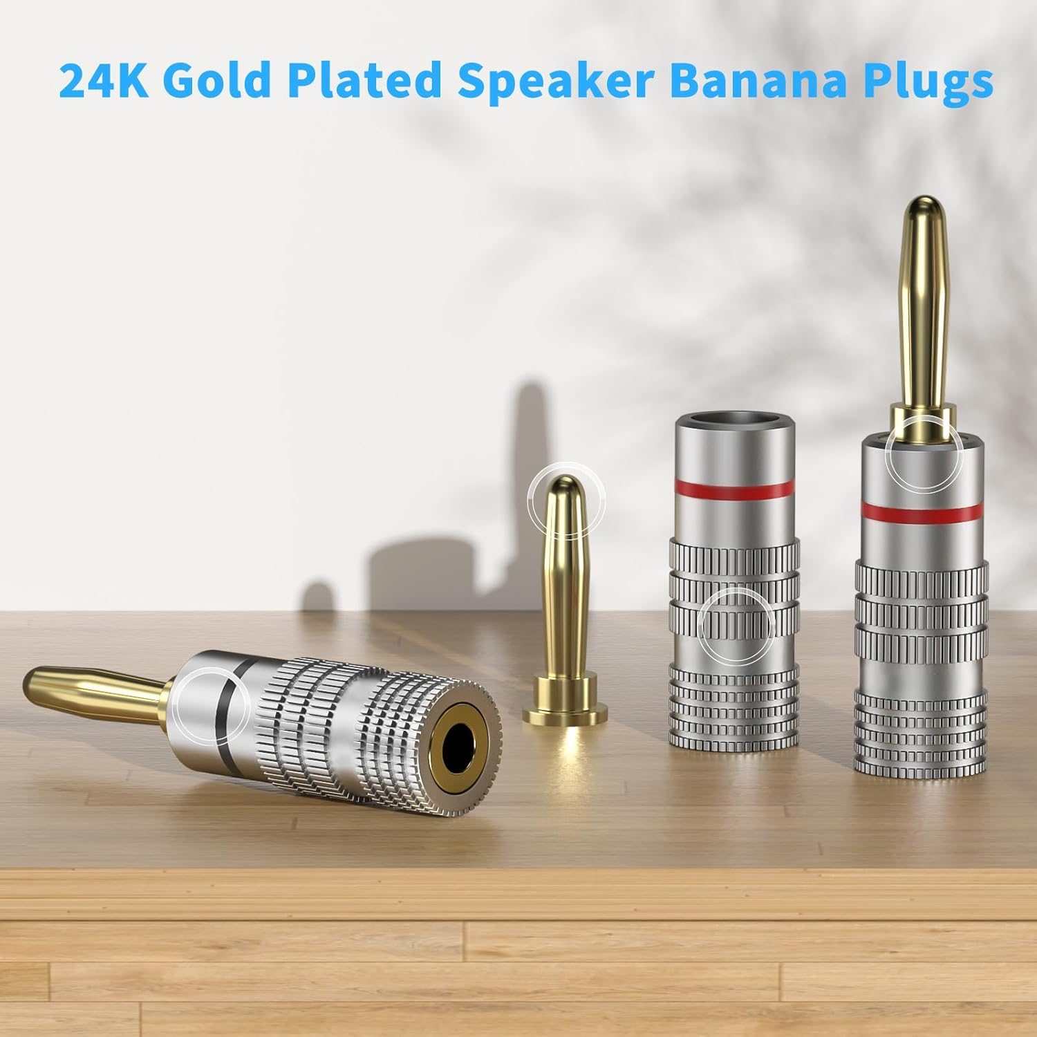 Fosi Audio 2 Pairs Banana Plug for Mini Hifi Stereo Audio Amplifier Passive Speakers Home Audio System image number 3