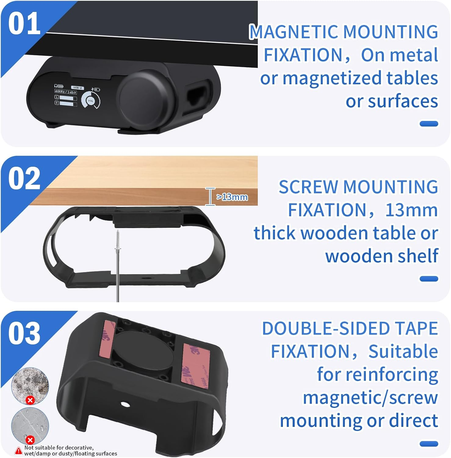 Under Desk Mount Holder for Steelseries Arctis Nova Pro Wireless Base Station&ndash;Arctis Pro Wireless NOVA Magnetic Mount Secretlab MAGNUS Version ,Headphone Hanger Stand for Arctis Nova Pro Wireless image number 6