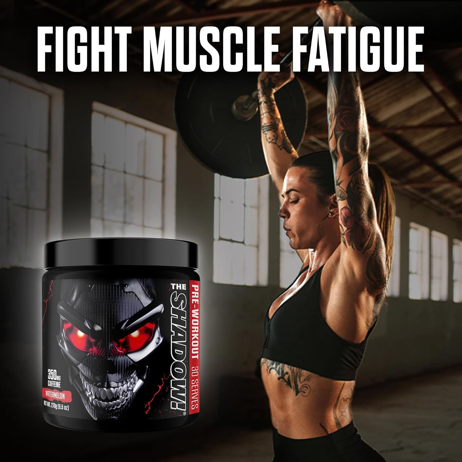 JNX Sports the Shadow! Hard Core Preworkout, a Better Pre Workout Stimulant - Electric Energy, Hypnotic Mental Focus, Superhuman Strength, 350Mg of Caffeine (Watermelon) - Watermelon image number 5