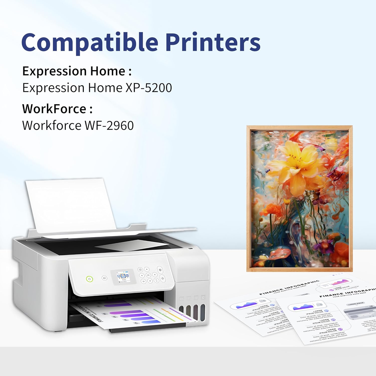 Zoyood 503XL Ink Cartridge Replacement for Epson 503 T503XL T503 503-I Ink Cartridges Combo Pack Work with Epson Expression Home XP-5200 XP5200 Workforce WF-2960 WF2960 Printer (4 Pack) image number 2