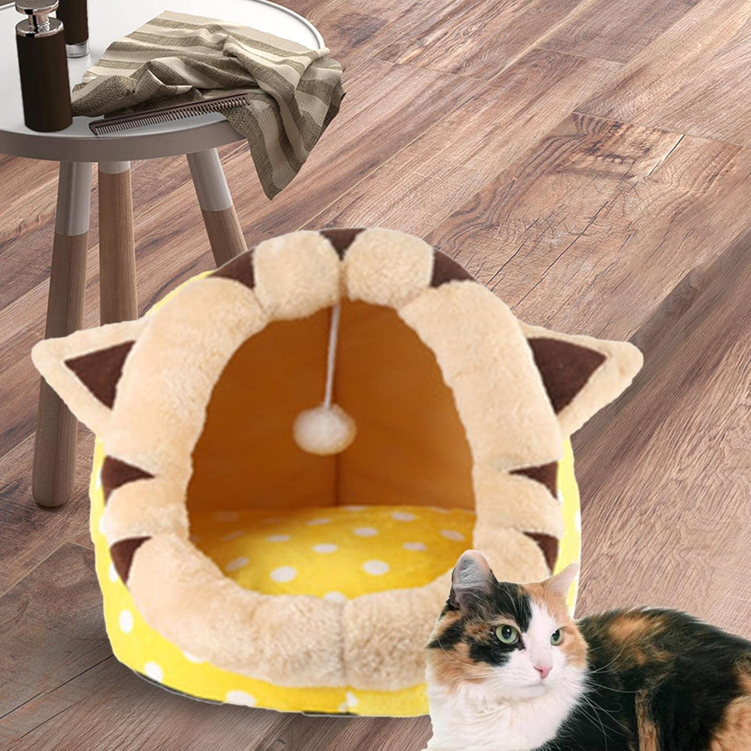 Cute Cat Beds for Indoor Cats, Pet House Dog Sleeping Bed Dog Nest Winter Warm with Cushion Nonslip Bottom for Small Medium Large Dogs Cats, Cat, S/288 (Color : Cat, Size : Medium) image number 5