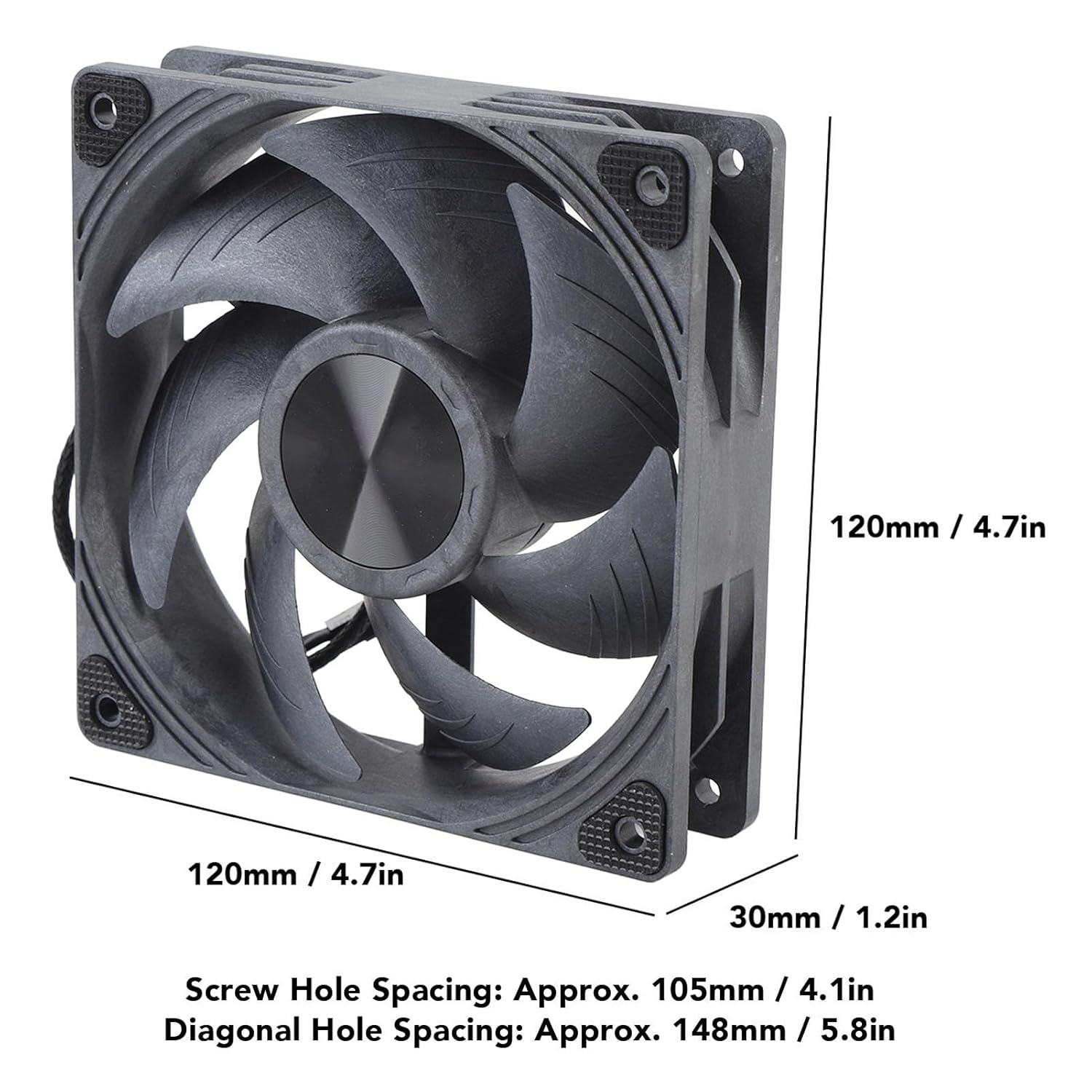 High Airflow Computer PC Case Fan, 4 Pin PWM Computer PC Case Fan, Dual Ball Bearing Computer Fan, High Airflow PC Case Fan, Intelligent Temperature Control image number 4