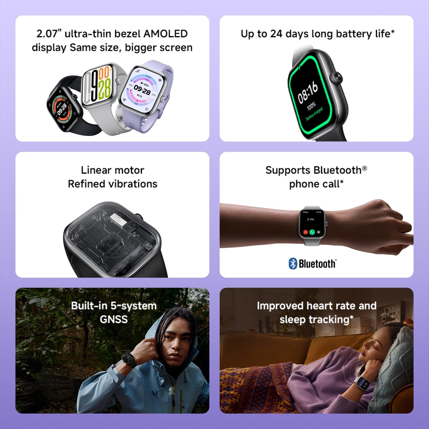 Xiaomi Redmi Watch 5 Smartwatch, Sports Fitness Tracker,2.07 AMOLED, 24 Days Battery Life, Bluetooth Calling, 150+Sports Mode, Heart Rate, Sleep Tracking, 5ATM, GPS, Android&trade; & Ios, Black image number 5