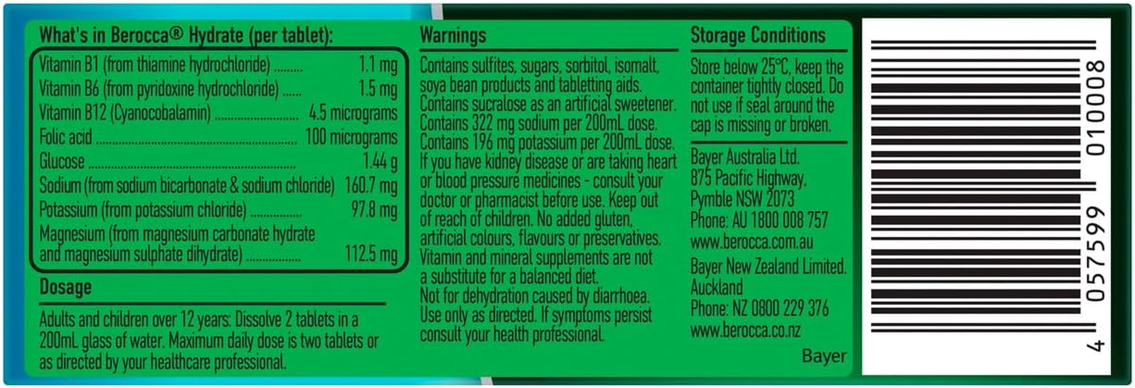 Berocca Hydrate Orange 20 Tablets image number 5