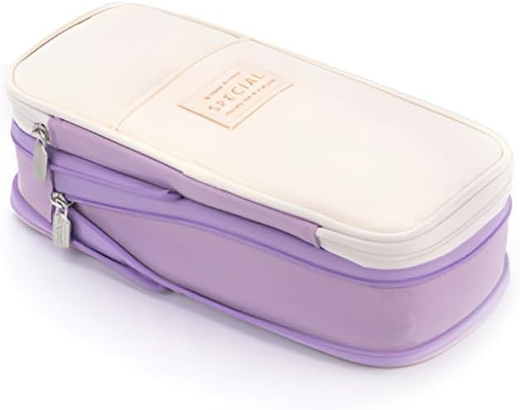 Zipper Pencil Case Pen Bag Organizer School Office Cosmetic Stationery Storage- Spacious 22X11X6.5Cm Multi-Compartment Stationery Organizer