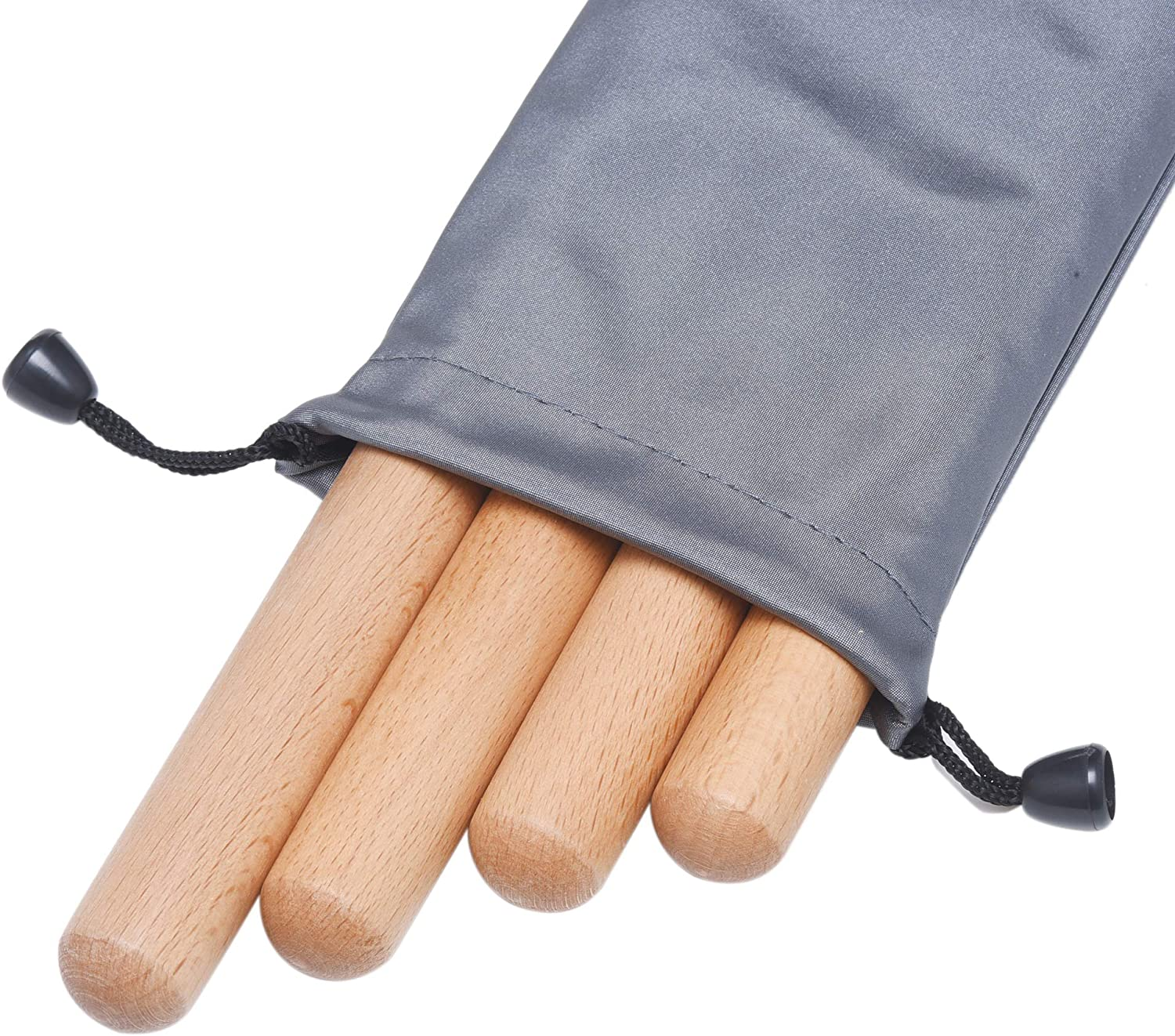 8 Pairs (16 Packs) Classical Wood Claves Musical Percussion Instrument, 8 Inch Natural Hardwood Rhythm Sticks with 2 Carry Bags for Adults and Kids image number 1