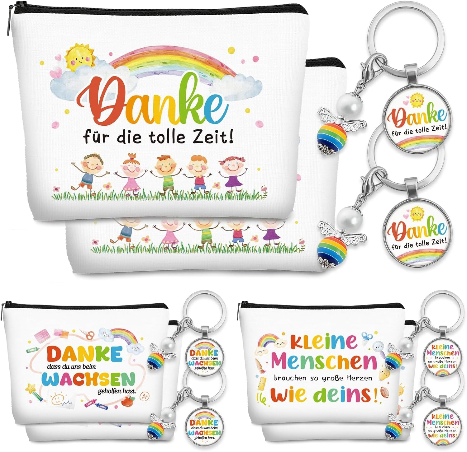 Teacher Canvas Cosmetic Bag with Keyring, 6 Sets image number 1