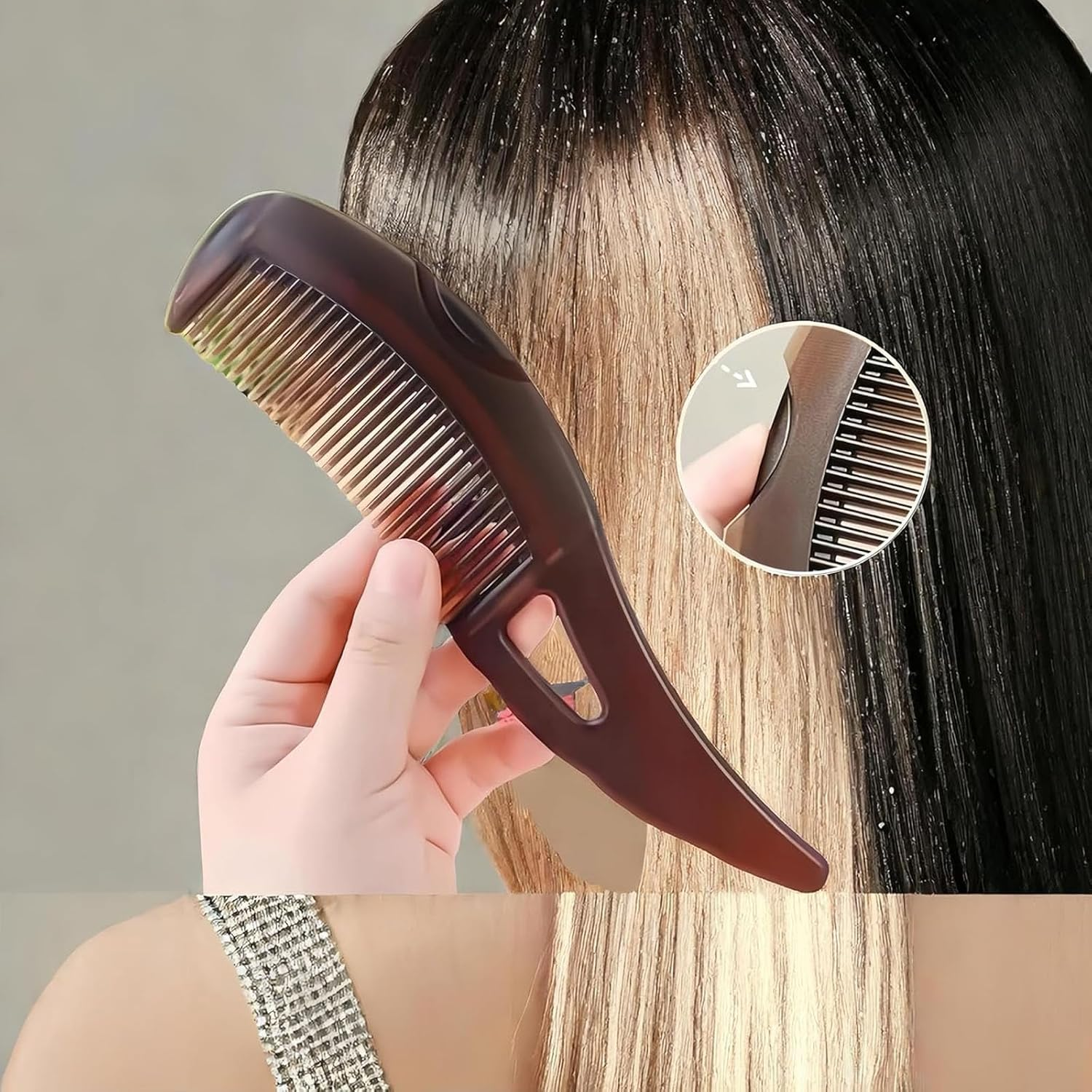 2PCS Dandruff Comb Energy Massage Comb and Self-Cleaning Anti-Static Massage Comb,Better Hair Quality, Removal of Dandruff and Dirtfor for Women Men White