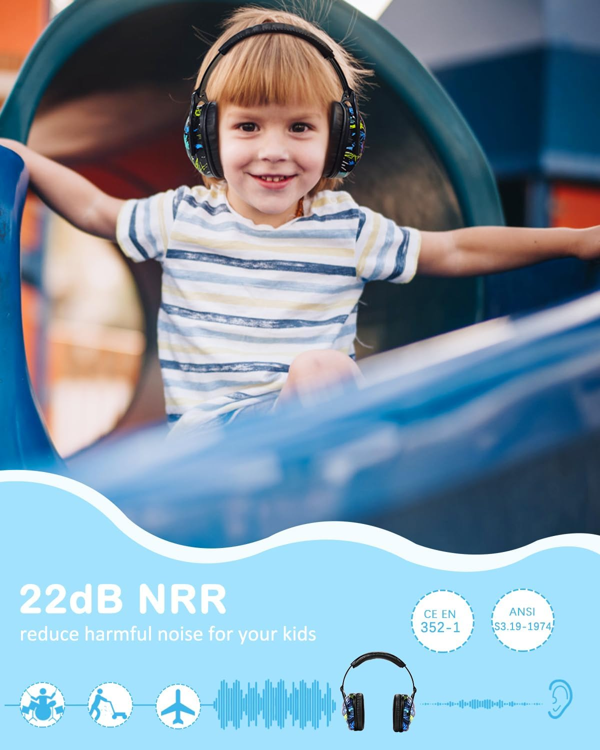 ZOHAN EM030 [Upgraded] Kids Hearing Protection Safety Earmuffs | Adjustable Ear Defenders Fit for Toddlers, Children and Young Teens image number 1