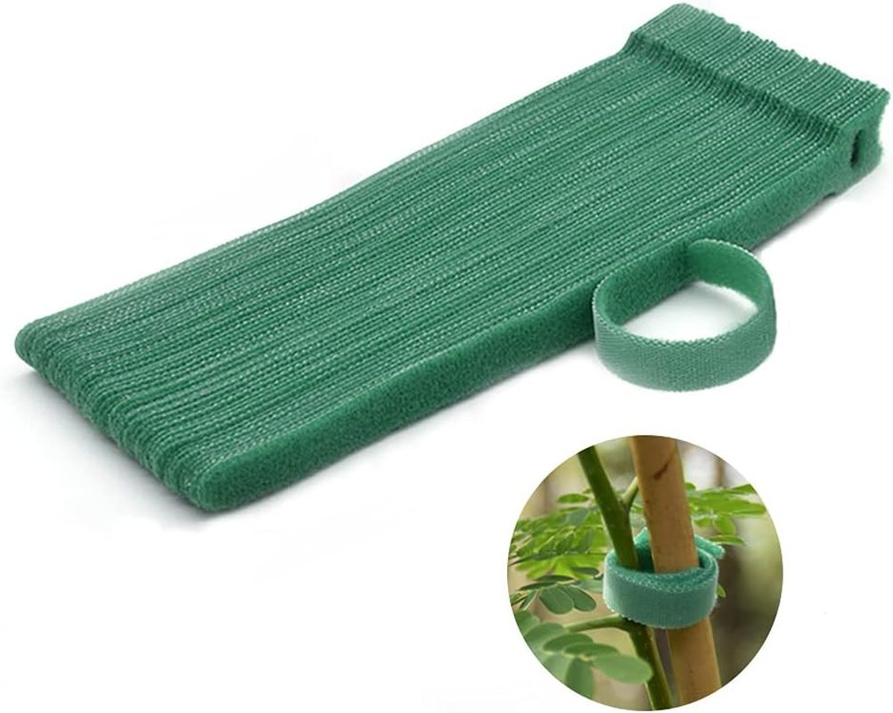 Garden Hook＆Loop Plant Cable Ties, Multi-Functional Ties, Adjustable Garden Nylon Ties for Supporting Plant and Vines(50 Pcs, 8 Inch, Green) image number 3