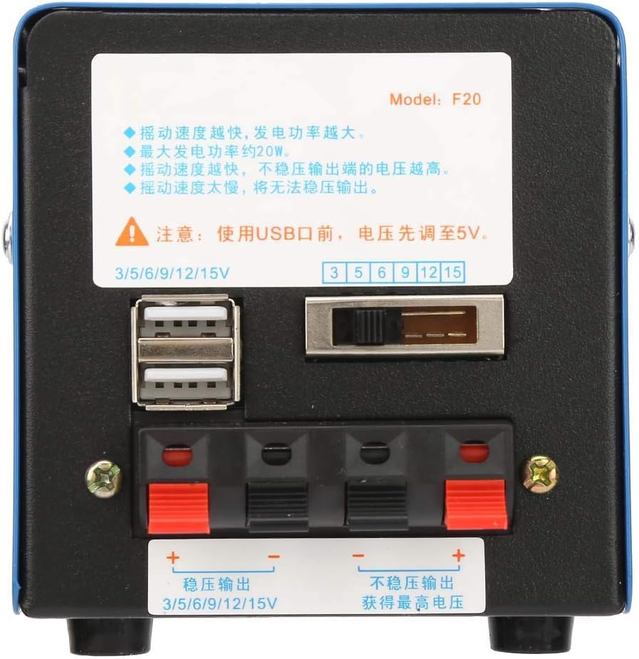 SOULONG Crank Generators Hand Crank Generator 20W 2000RPM Portable USB Charging Emergency Dynamotor for Outdoor Camping Emergency Communication,Tourism, Power image number 5