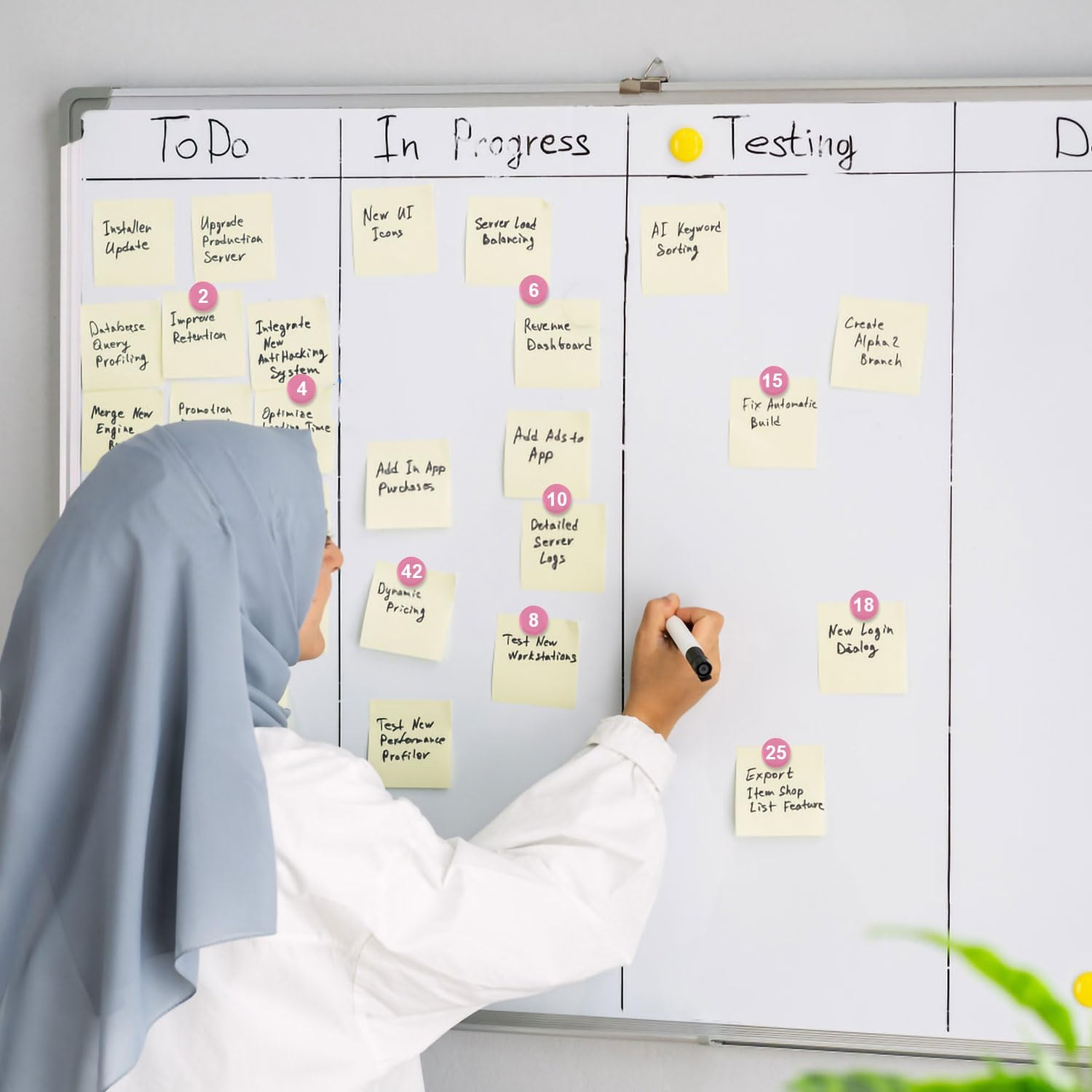 Gosknor 50Pcs Magnetic Numbers, Pink, 0.8" Round, Plastic, Playful Functional, Classroom Office Home, 50 Pieces image number 3