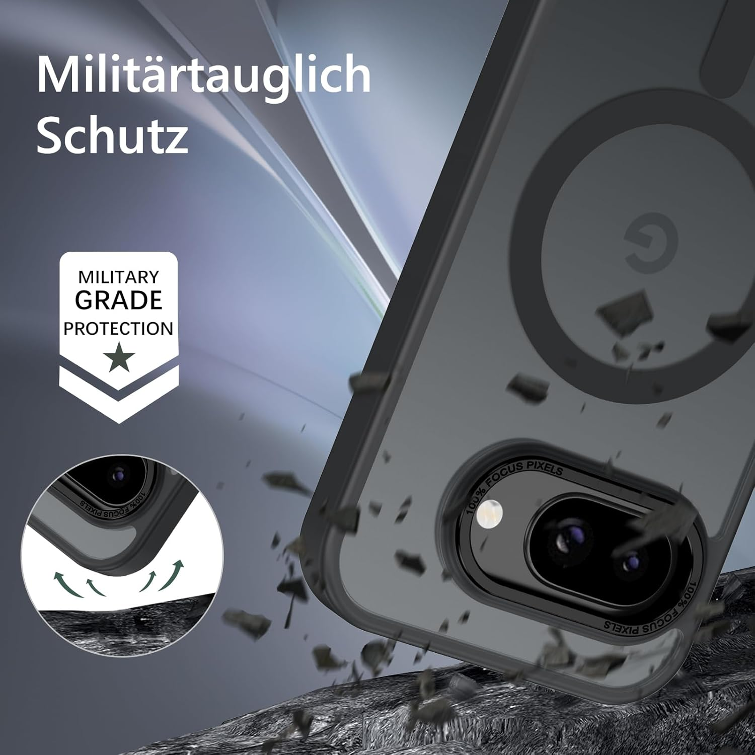 Gaobao for Google Pixel 9 a Case, Mobile Phone Case Google Pixel 9 a Case for Magsafe Translucent Matte Magnetic Shockproof Anti-Fingerprint Case for Google Pixel 9A Case Cover, Black image number 2