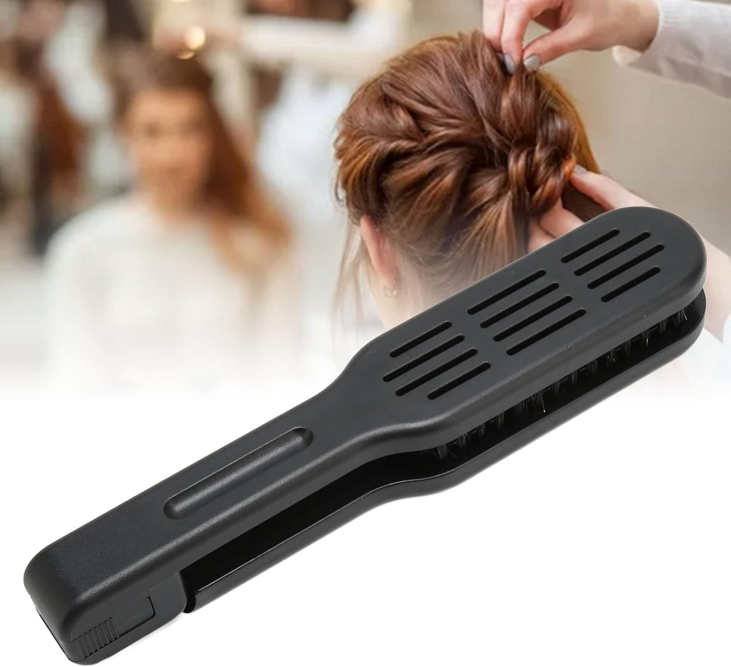 HAIR STRAIGHTENER COMB PREMIUM BRUSH SMOOTHING STYLING, NYLON PREVENT STATIC image number 3