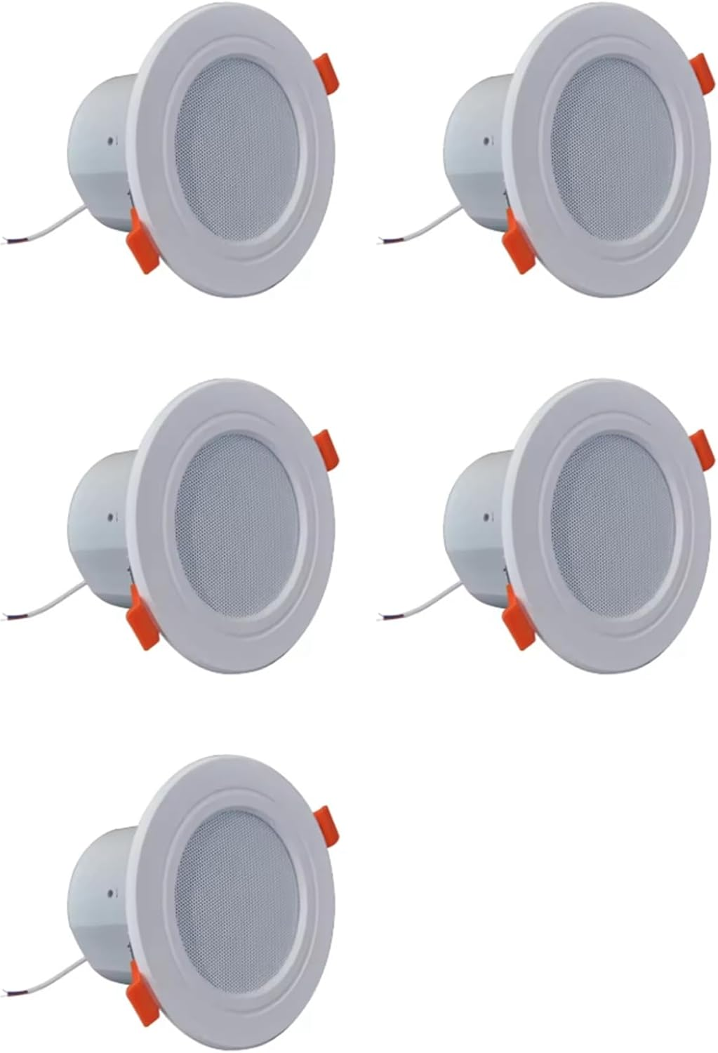 Utopially 5Pcs 3Inch Ceiling Home Speaker 10W Moisture-Proof Full Range Music Speaker with Cover Fashion Home Audio System White image number 1