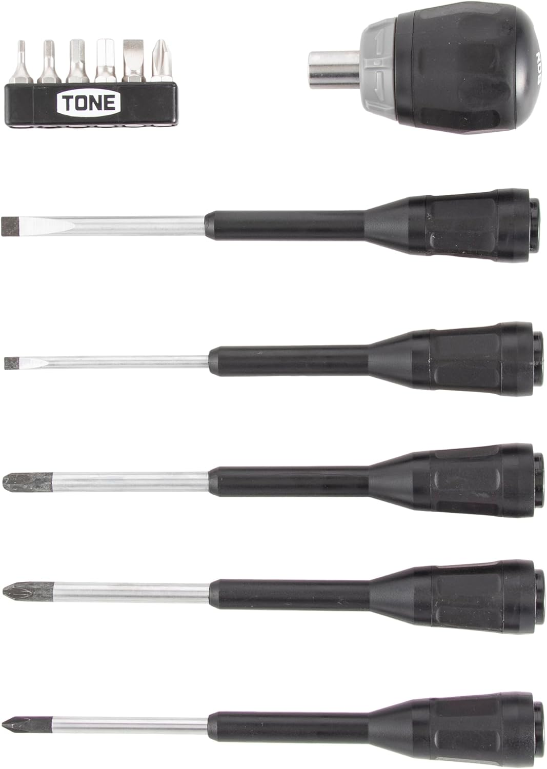 Tone RDBS11 Ball Ratchet Driver Set, Bit Insert, Black, 11 Pieces image number 3
