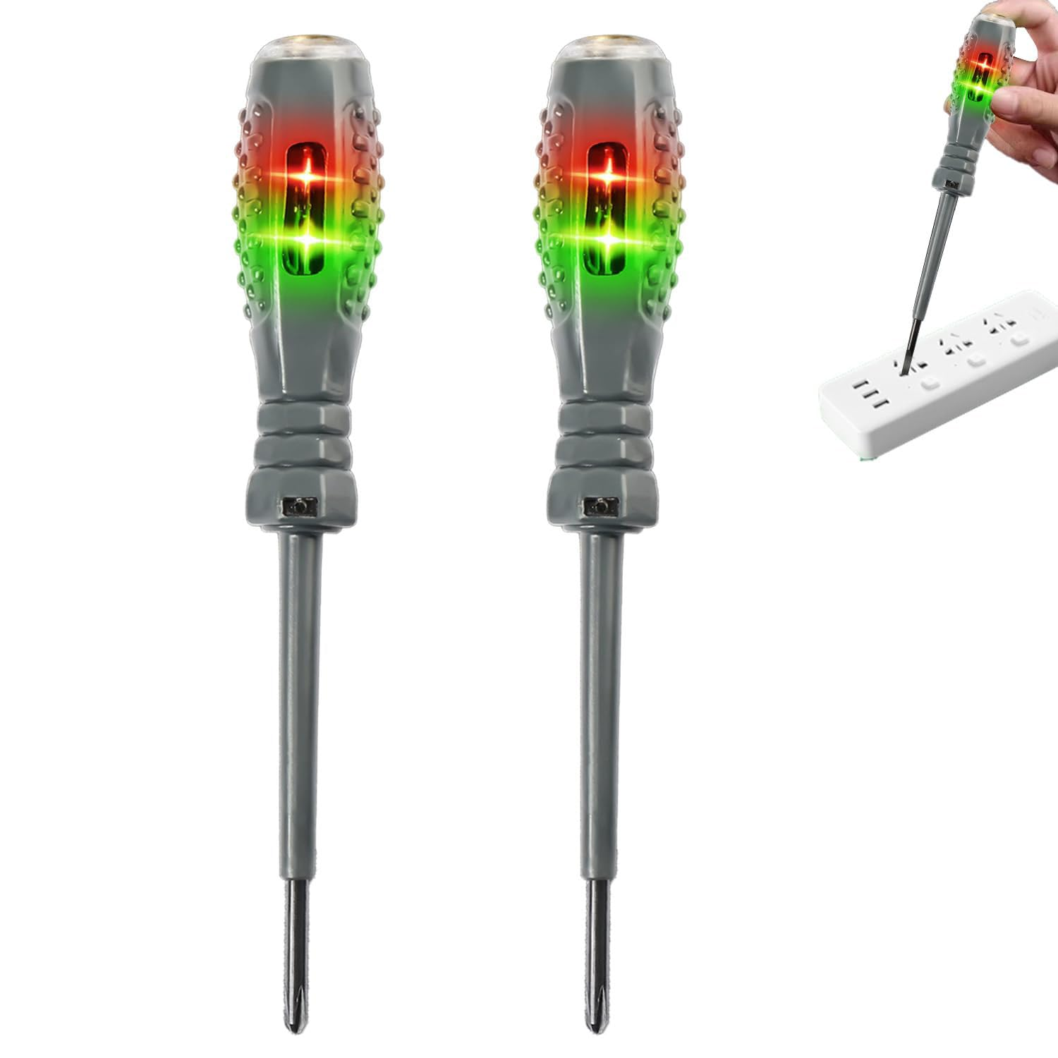 2Pcs Electrical Circuit Tester Pens - 2-In-1 High Torque Strong Magnetic Screwdriver Electricity Detector, Magnetic Screwdriver Heads, Portable Voltage Tester Screwdriver Set image number 1