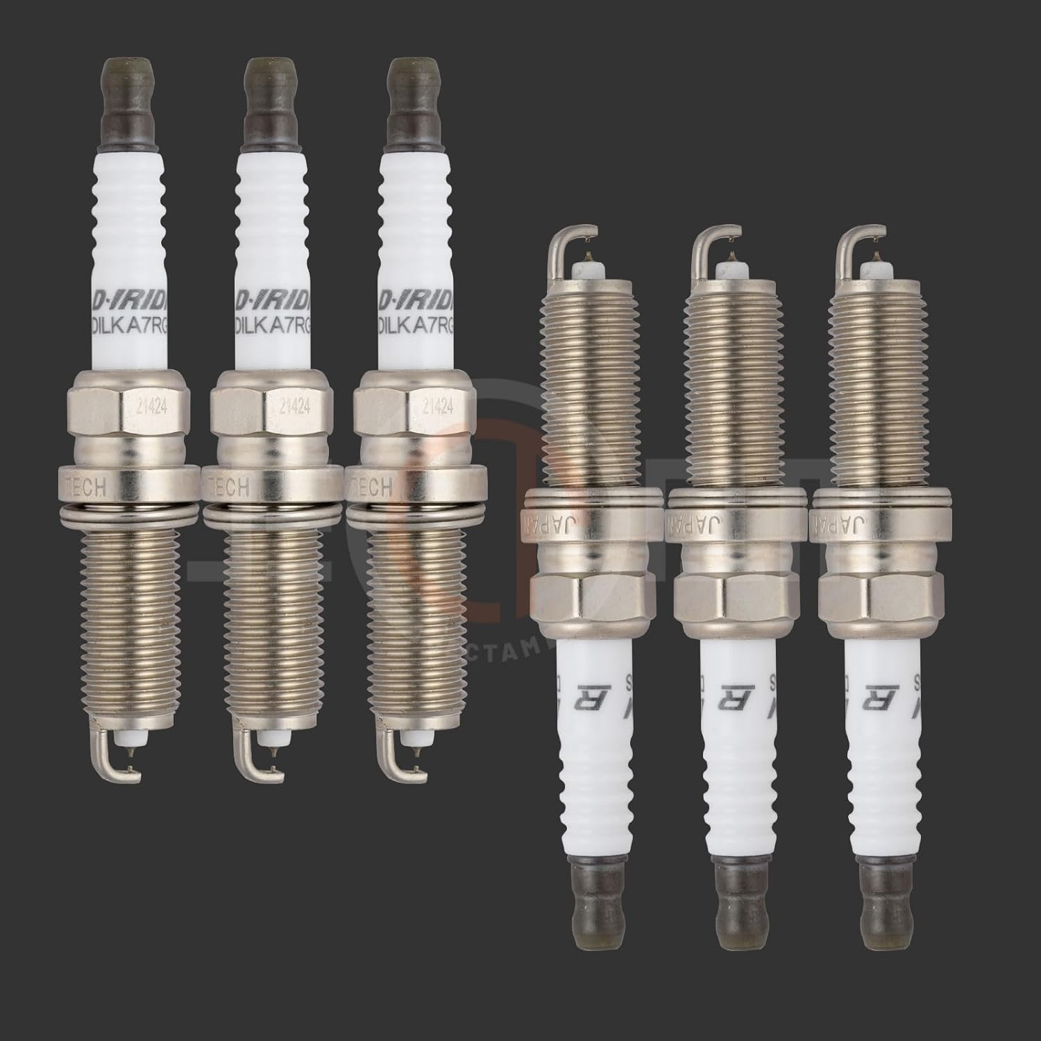 Jectam Double Iridium Spark Plug 6 PCS 12290-5A2-A01 DILKAR7G11GS Compatible with 2013-2015 ILX 1.8L L4, 2008-2012 Accord 2.4L L4, 2012-2015 Civic 1.8L L4, 2016-2020 HR-V 1.8L L4 image number 2