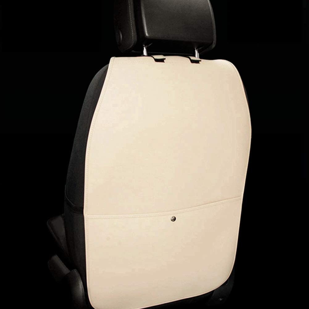 HCMAX 2 Pack Kick Mat Car Seat Back Protector Waterproof Easy to Clean Multifunctional Organizer Storage Bag Travel Accessory PU Leather Black