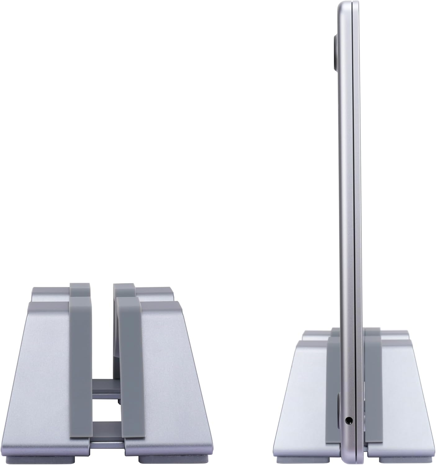 Adjustable Dual Vertical Laptop Stand - Supports 2 Devices Holder, Fit for All Laptops(10-30Mm Thickness) - Fashion Design, Adjustable Width, Anti-Slip & Scratch-Resistant, Patented Design