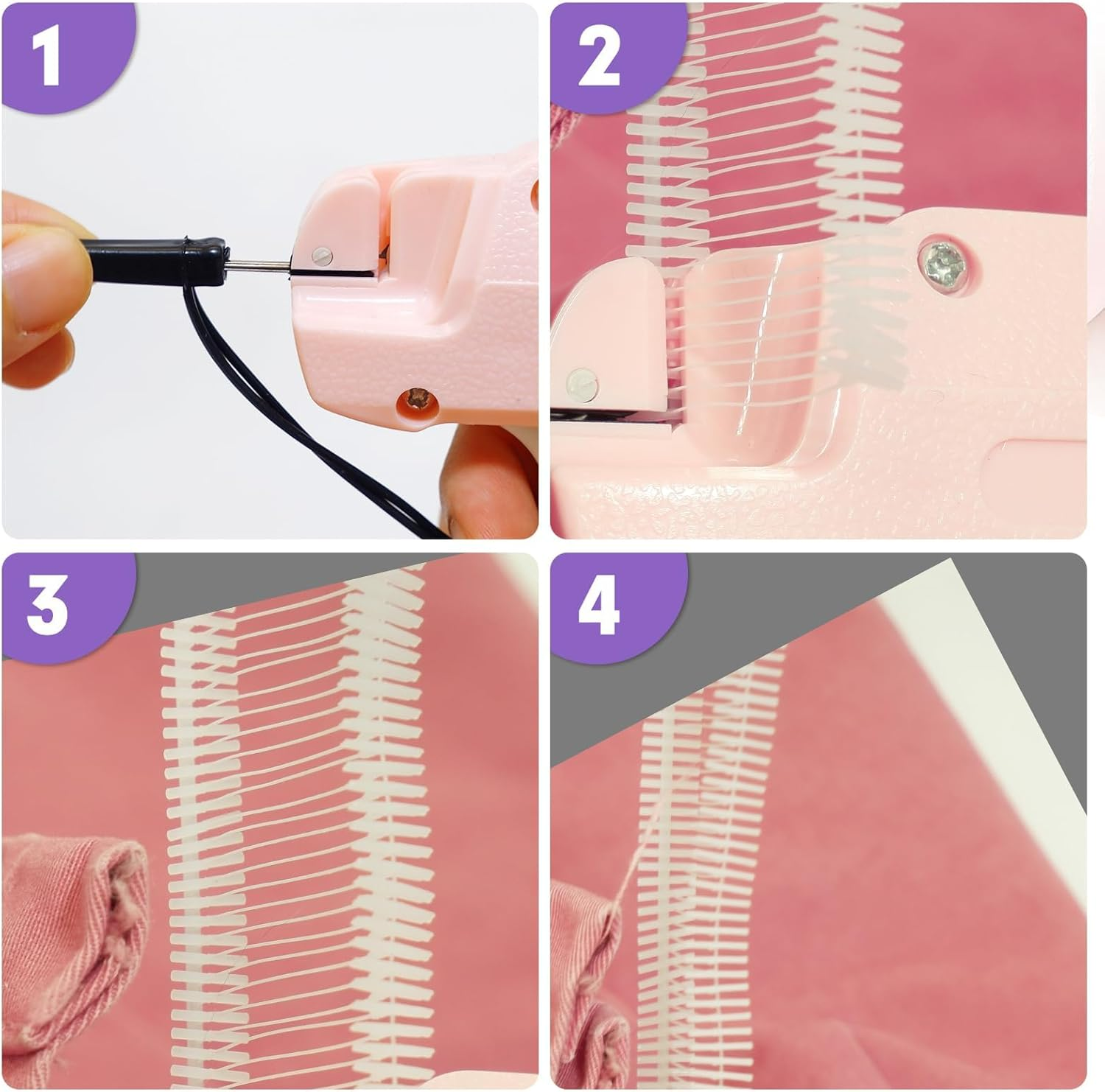 Stitchy Tagging Gun for Clothes - Comes with 50 Luminous Bear Fasteners, 330 Short & 330 Long Glue Needles, Acts as Hand Held Sewing Machine image number 5