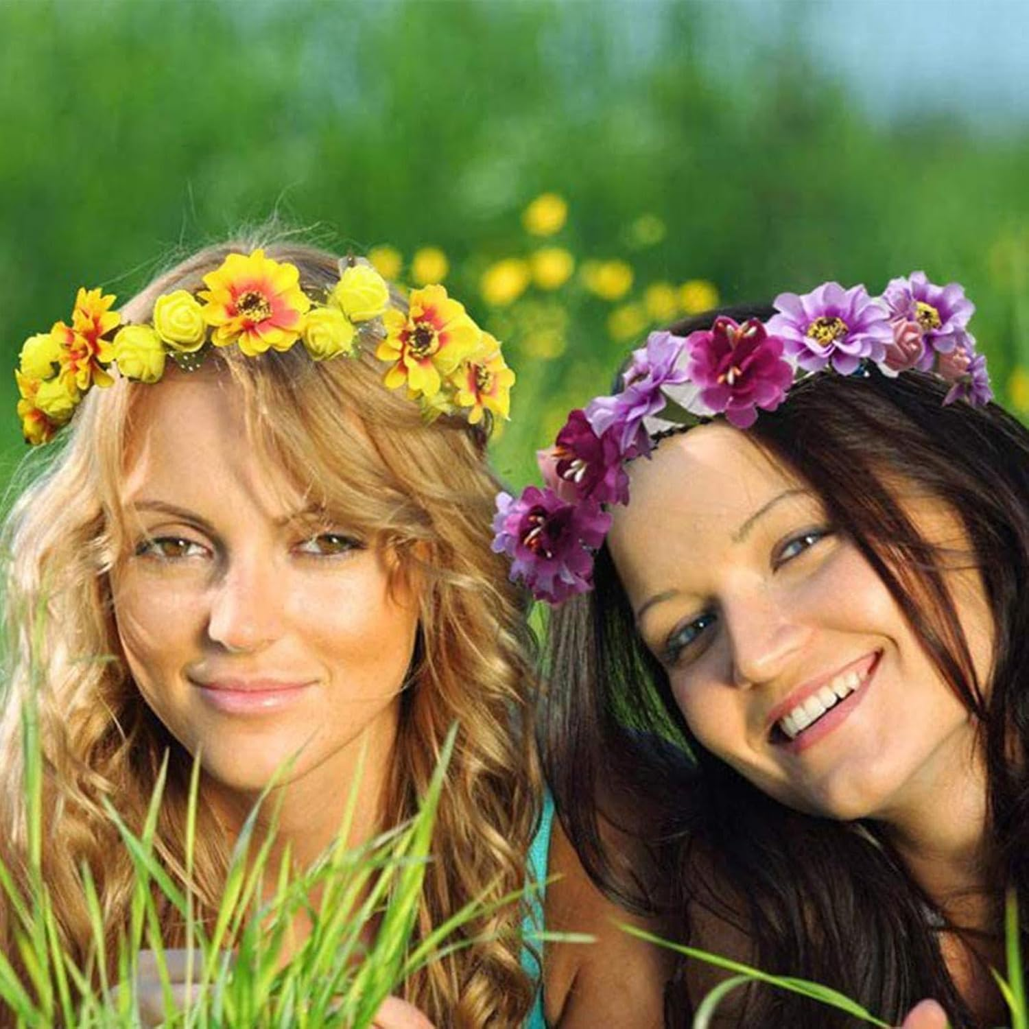 Flower Crown - Fairy Crown Flower Crowns Beautiful Flower Headband,Safe & Harmless Flower Headbands for Women, Fairy Parties Supplies for Boys, Girls, Family,