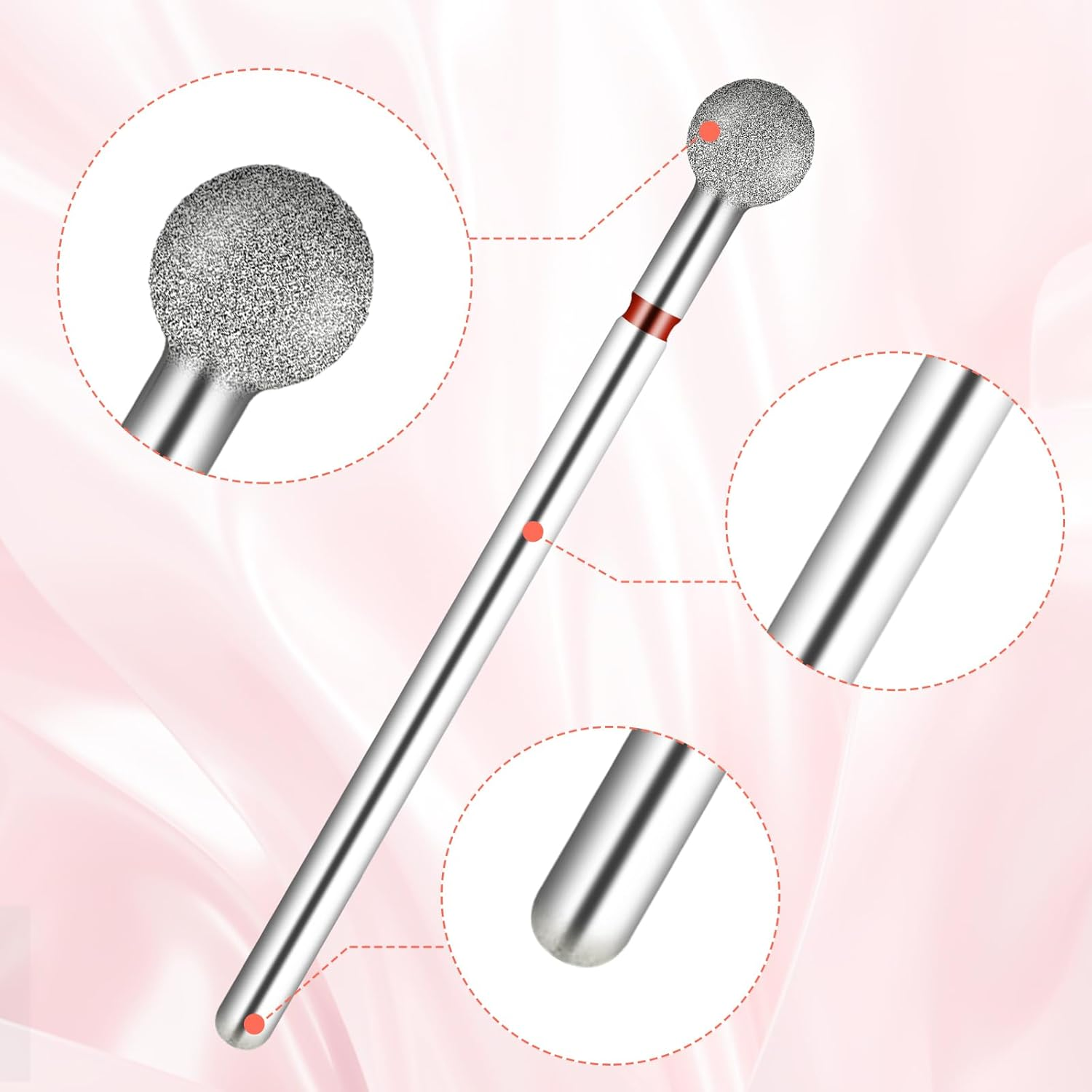6 Pcs Nail Drill Bits Ball Bit Nail Drill Cuticle Bit for Nail Drill 3/32'' Cleaning Nail Bits Professional Cuticle Drill Bits for Acrylic Manicure Pedicure Cuticle Gel Polishing image number 6
