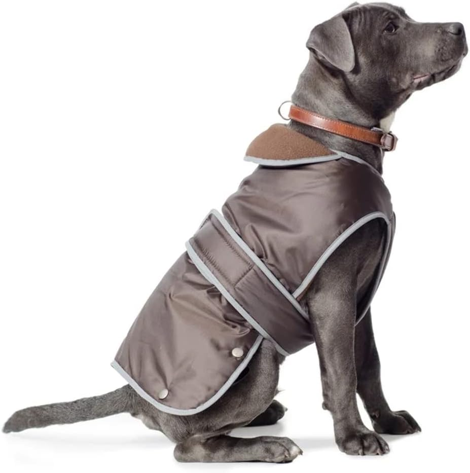 Ancol Muddy Paws All Weather Stormguard Dog Puppy Coat Chocolate - Waterproof Pet Jacket - Fleece Lining and Chest Protector - Elasticated Neck & Leg Straps - 25 Cm Length up to 43 Cm Girth - XS