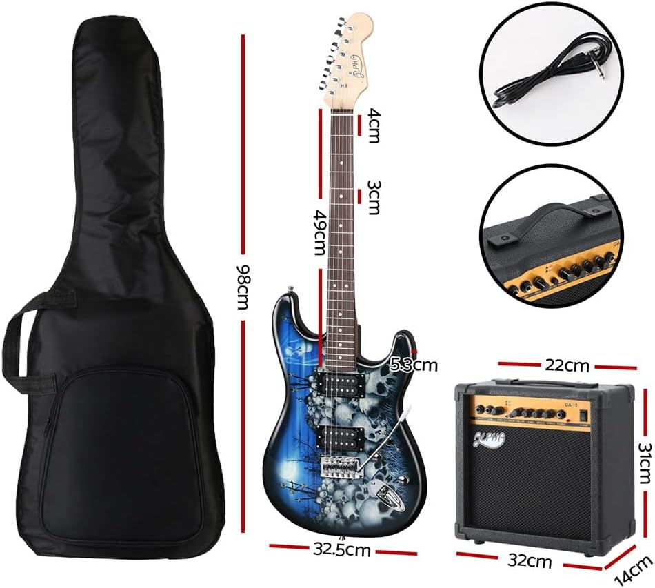 Alpha Electric Guitar Music String Instrument 20W Amplifier Rock Bag Pick image number 4