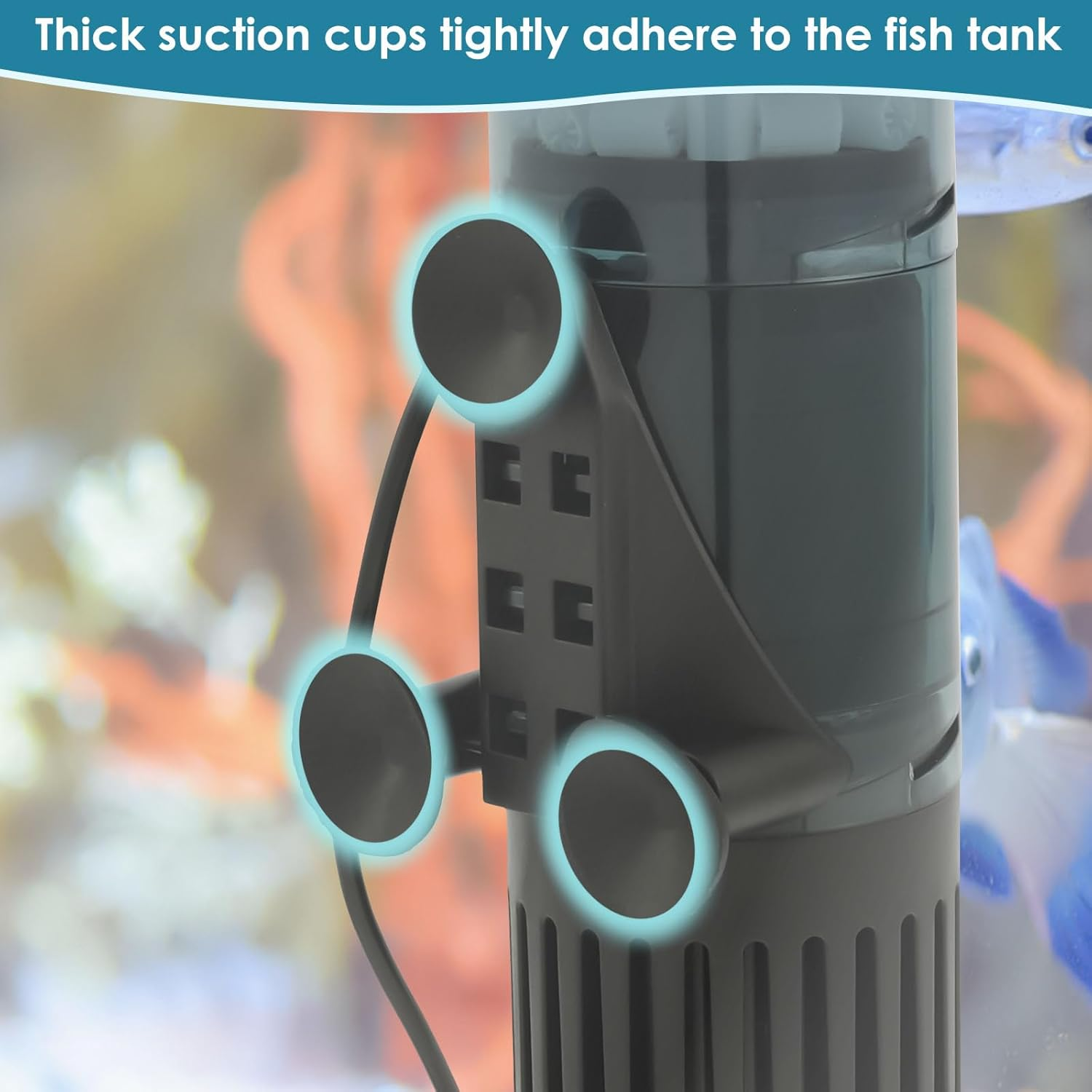 Submersible Fish Tank Internal Filter, Aquarium Filter with 2 Stage Filtration Submersible Filtration System, Aquarium Filter with Water Pump for up to 300L Fish and Turtle Tank image number 5