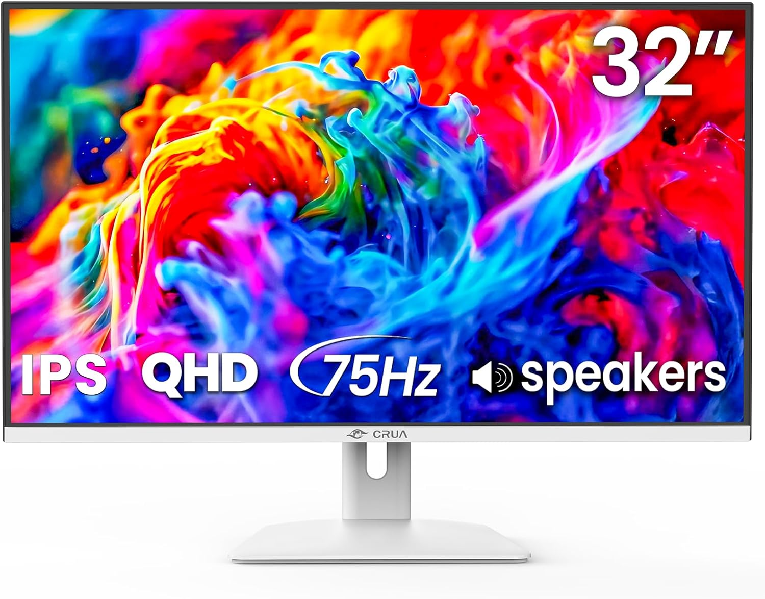 CRUA 34" Curved Gaming Monitor, WQHD(3440&times;1440), DCI-P3 98%, 1900R IPS Panel, 120Hz, 1Ms, HDR, Ambient Light, Gaming LED Light, Desk-Mounted(Hdmi 2.0/DP 1.4)- Black