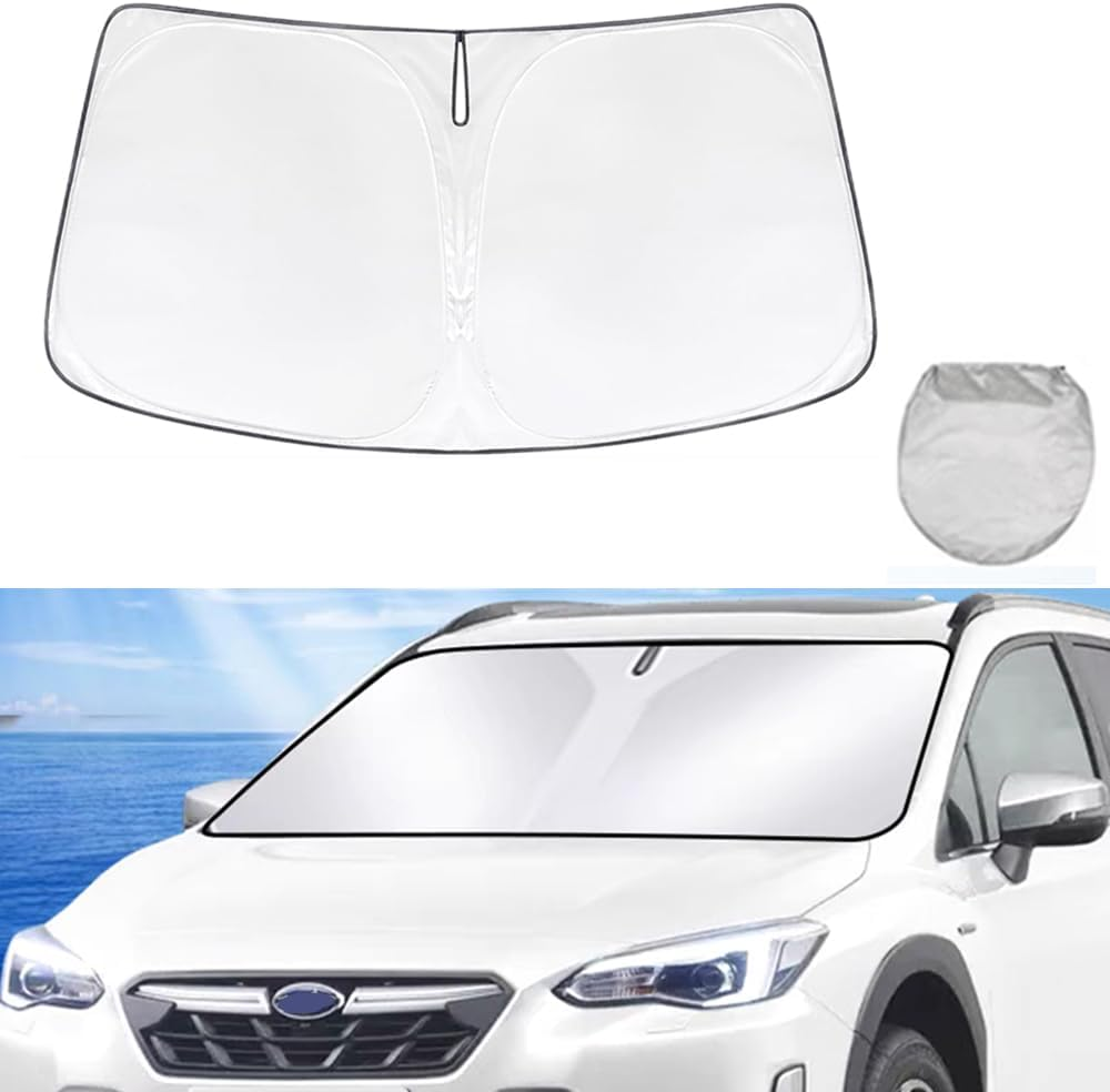 Windshield Sun Shade Fit for Subaru XV Crosstrek 2018-2023, Foldable 240 T Car Front Window Sunshade Accessories Sun Visor Protector Reflective Cover Block UV Rays & Sun Heat image number 5